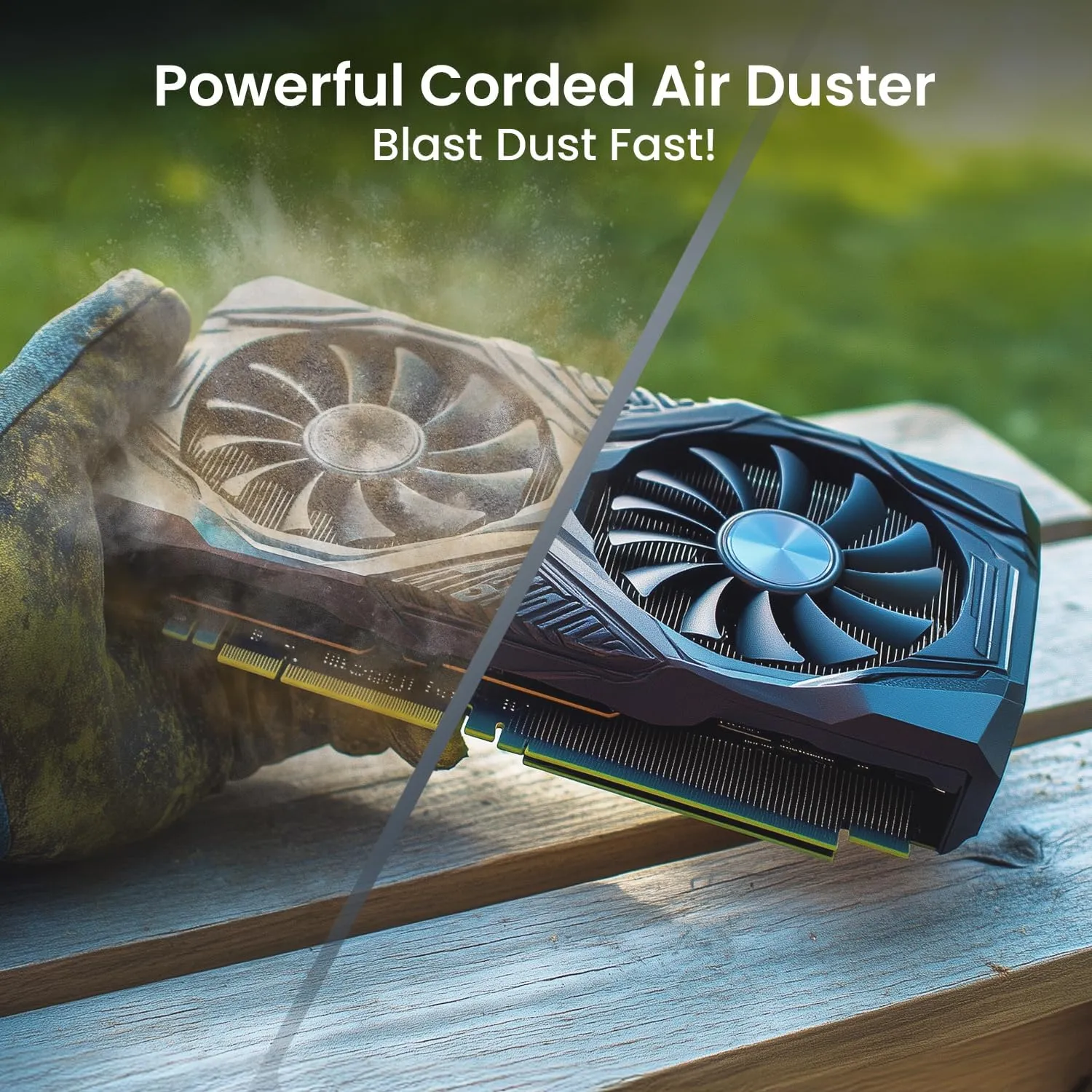 EVEO Electric Air Duster PC Cleaning Kit (Vac) - MAX Flow PC Cleaner Computer Duster, PC Air Duster | Electric Duster - Air Blower Duster for Computer, Laptop, Keyboard & More - AX Black (350W)
