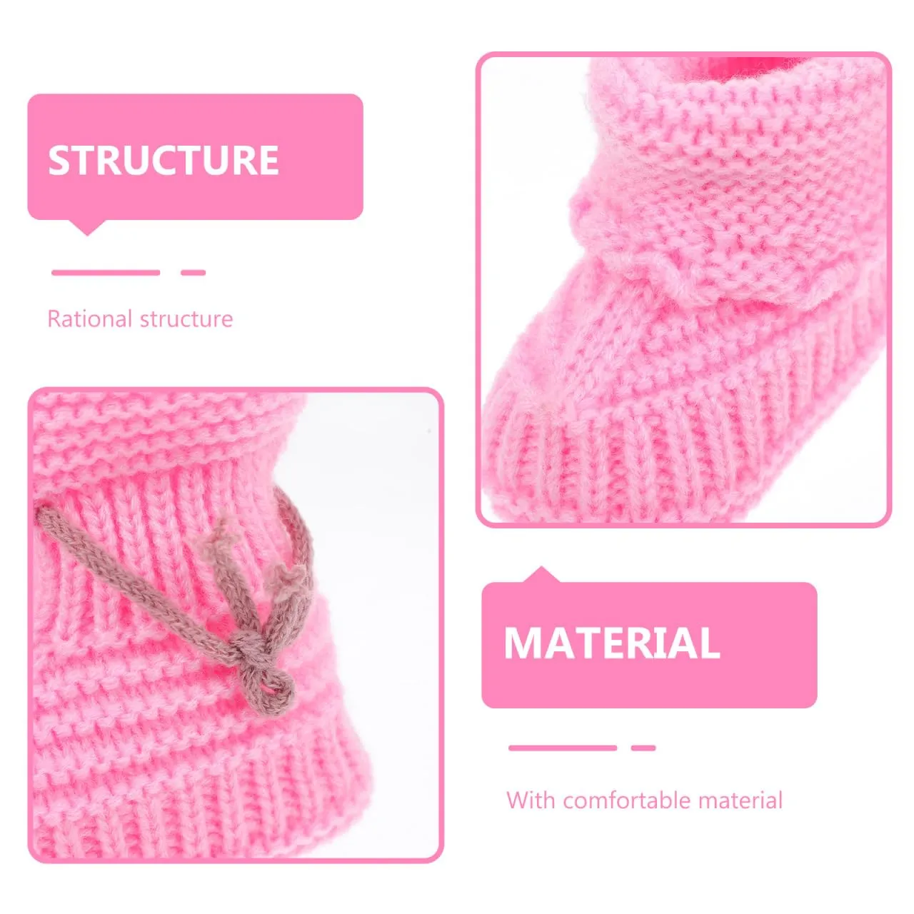 EXCEART Handmade Baby Knitting Shoes Soft Woolen Yarn Crochet Booties for 0-6 Months 4.25 Inch Length Adorable Design for Newborns