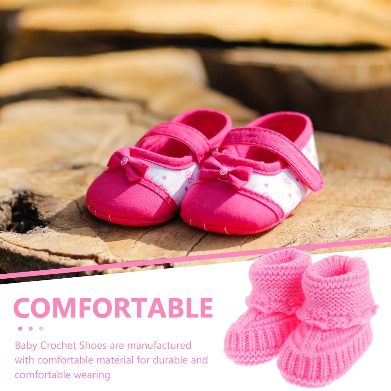 EXCEART Handmade Baby Knitting Shoes Soft Woolen Yarn Crochet Booties for 0-6 Months 4.25 Inch Length Adorable Design for Newborns