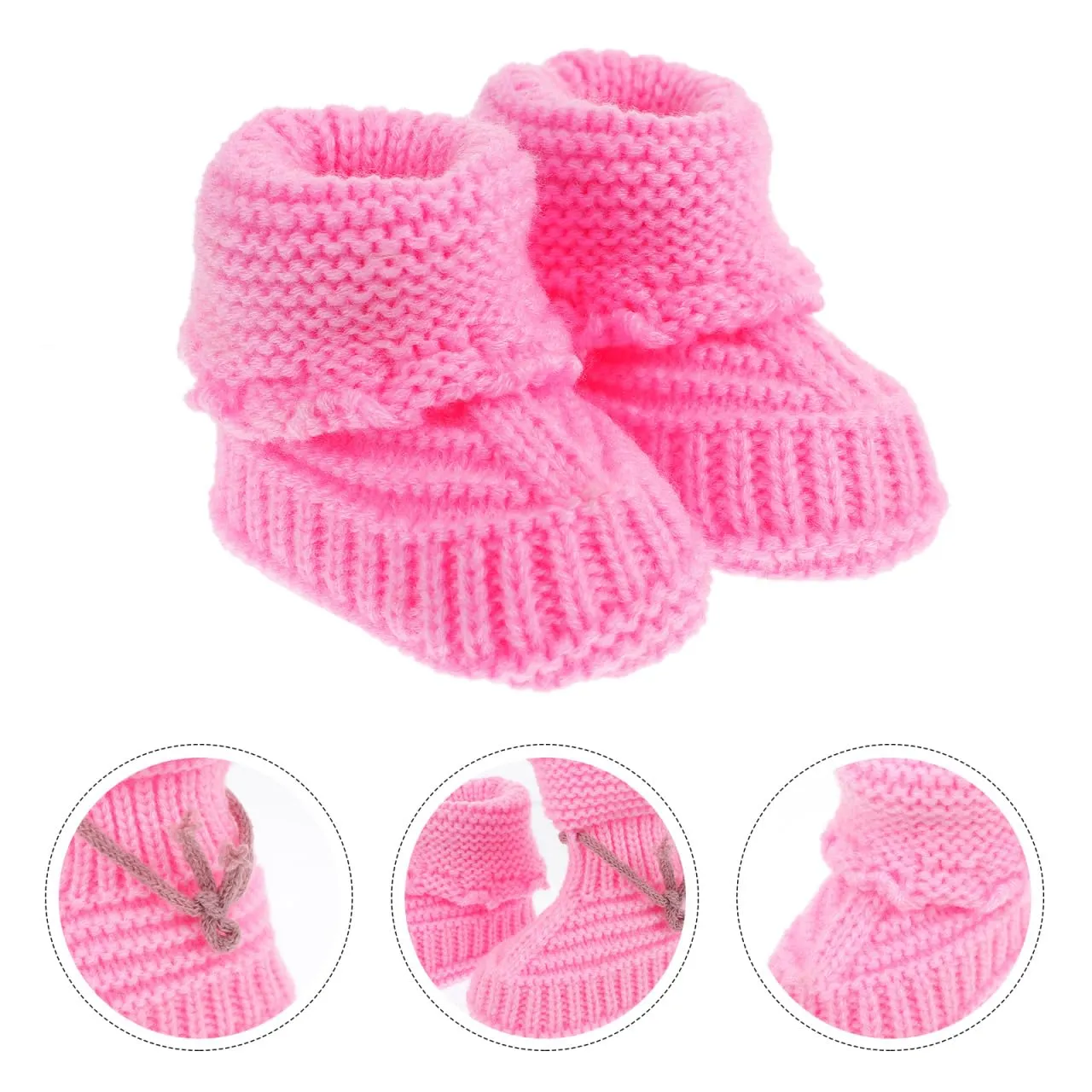 EXCEART Handmade Baby Knitting Shoes Soft Woolen Yarn Crochet Booties for 0-6 Months 4.25 Inch Length Adorable Design for Newborns