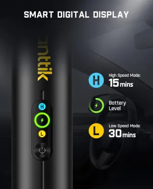 Fanttik Slim V10 Apex Cordless Car Vacuum, 4-in-1 Portable Mini Handheld Vacuum, 19000pa Suction Power, Upgraded Smart Digital Display, 2 Suction Modes for Car, Office Desk, Keyboards