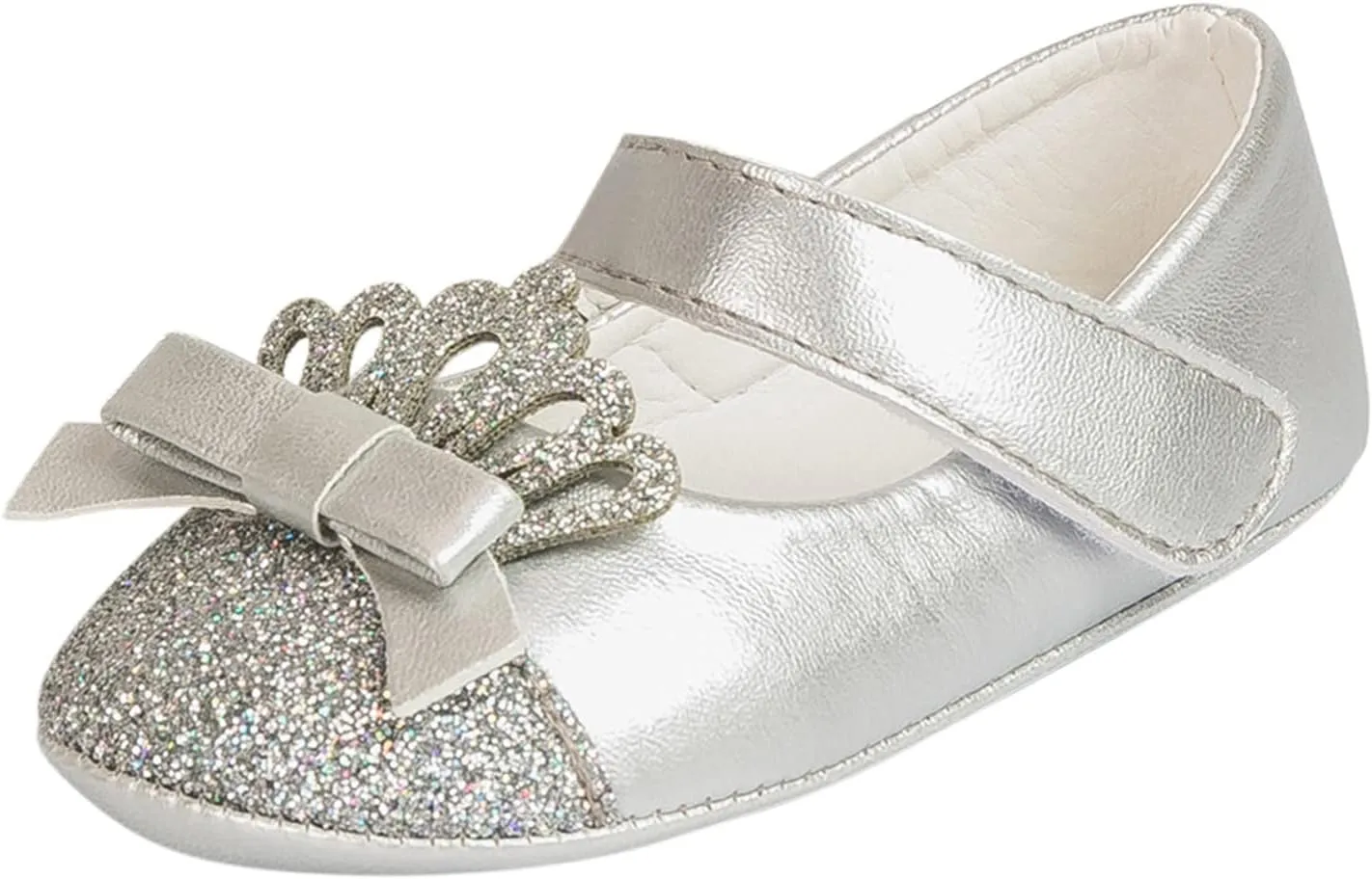 Fashion Crown Princess Shoes Little Kid Shoes Non Slip Soft Sole Walking Shoes Baby Shoes Infant Extra Wide