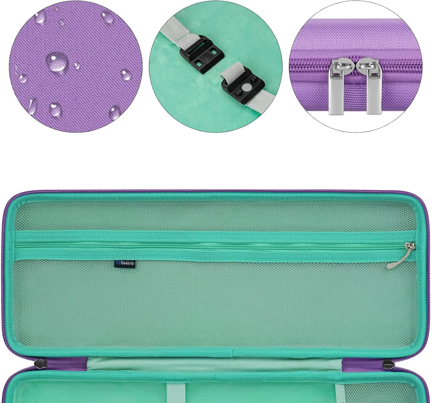 GEEKRIA 75% Keyboard Case, Hard Shell Travel Carrying Bag for Compact 84 Key Computer Mechanical Gaming Keyboard, Compatible with Logitech POP Keys, Logitech POP ICON Combo (Daydream Mint)