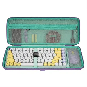 GEEKRIA 75% Keyboard Case, Hard Shell Travel Carrying Bag for Compact 84 Key Computer Mechanical Gaming Keyboard, Compatible with Logitech POP Keys, Logitech POP ICON Combo (Daydream Mint)