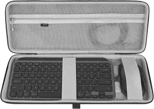 Geekria Keyboard Case, Hard Shell Protective Travel Bag Compatible with Logitech MX Keys Mini Minimalist Wireless Illuminated Keyboard and Logitech MX Anywhere 3 Mouse Combo Case (Dark Grey)