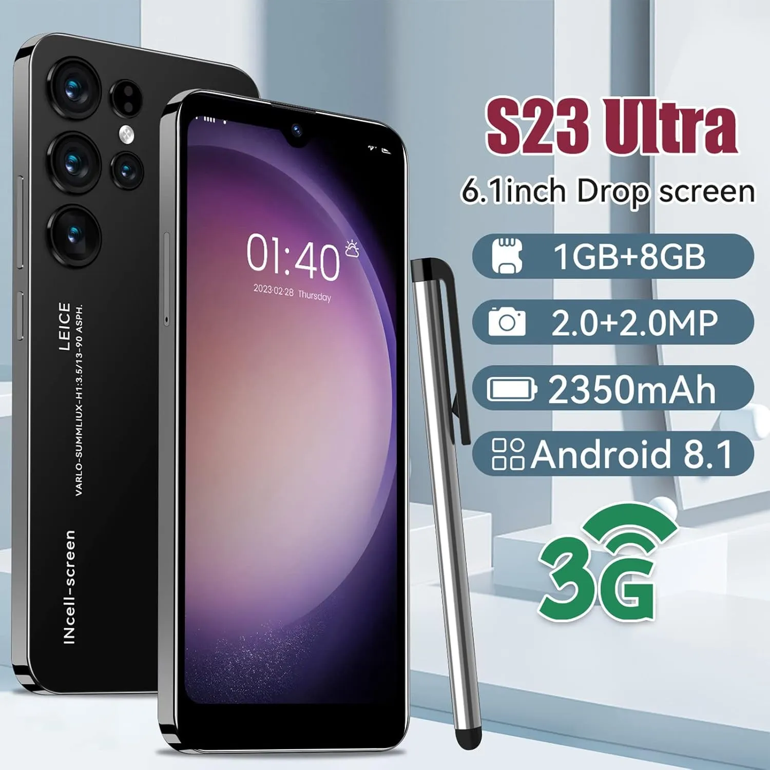 Generic Unlocked Android Phones 2024, 6.1inch Unlocked Smartphones Android 1 8G Unlocked Phones Dual Sim, 2350mAh Smart Phone Mobile Phone Cheap Unlocked Android Smartphones Cellphone, Black