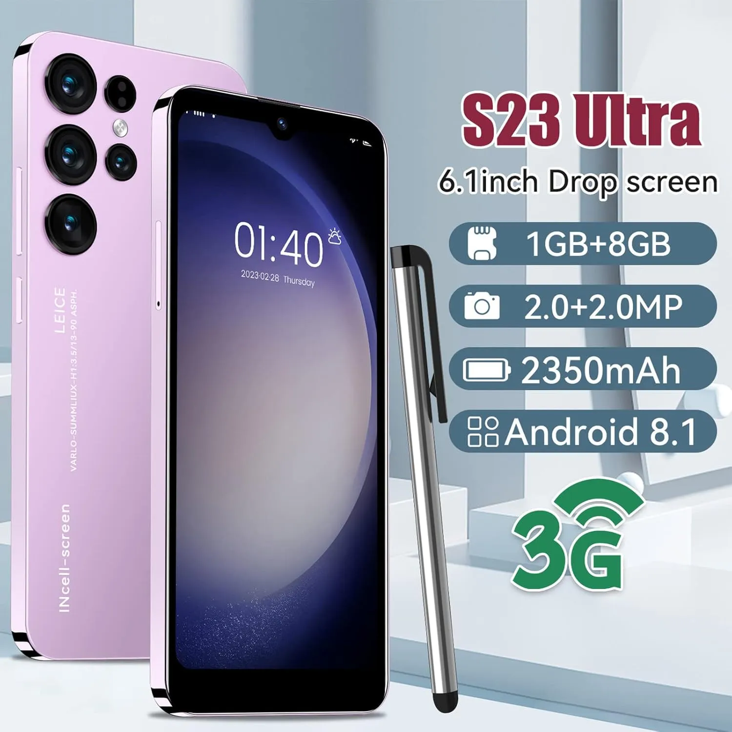 Generic Unlocked Android Phones 2024, 6.1inch Unlocked Smartphones Android 1 8G Unlocked Phones Dual Sim, 2350mAh Smart Phone Mobile Phone Cheap Unlocked Android Smartphones Cellphone, Blue