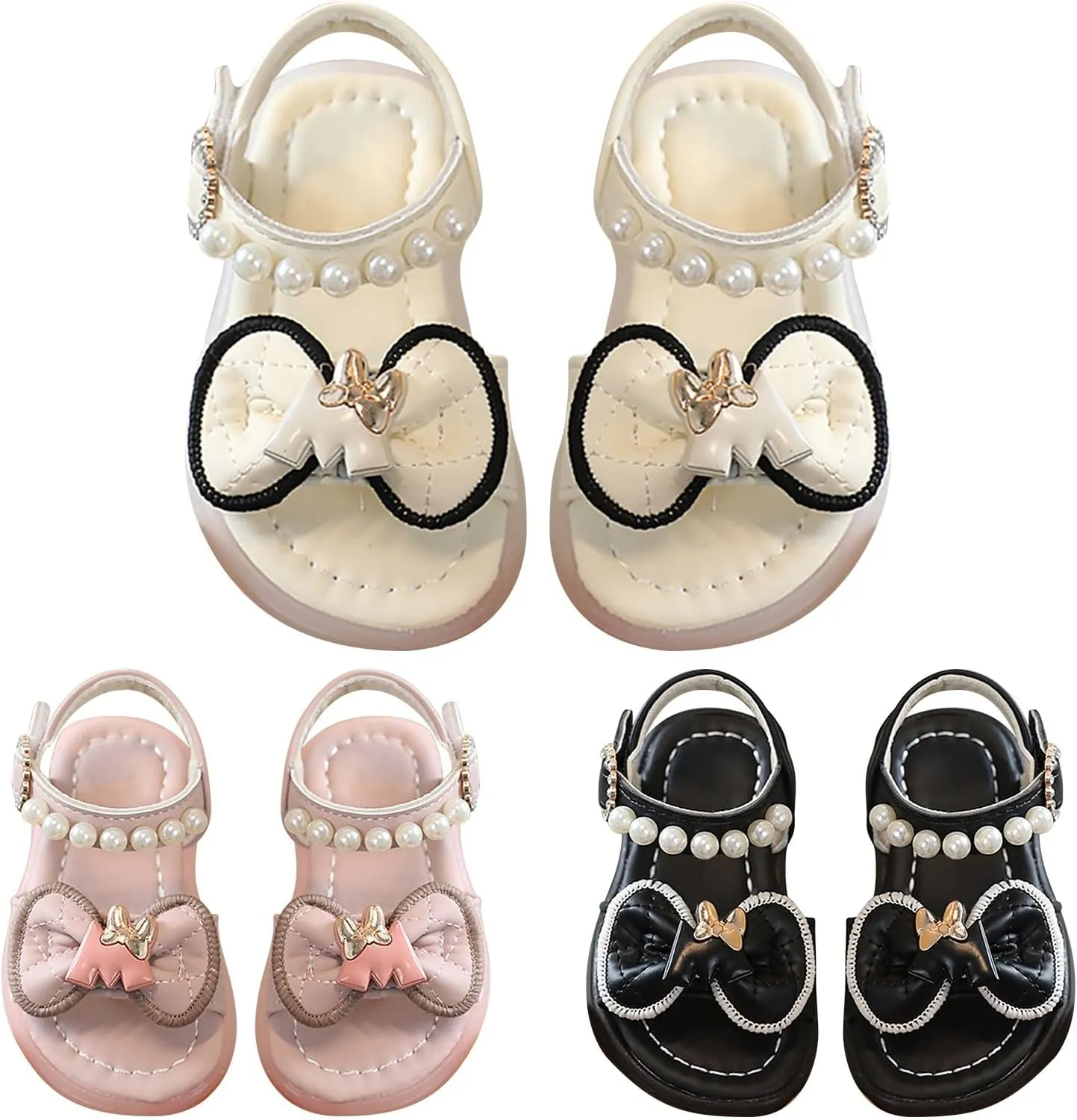 Girls Dress Shoes Girls Sandals Summer For Children Wearing Beach Shoes Pearl Soft Sole Anti Slip Rubber Sole