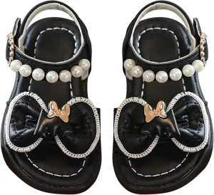Girls Dress Shoes Girls Sandals Summer For Children Wearing Beach Shoes Pearl Soft Sole Anti Slip Rubber Sole