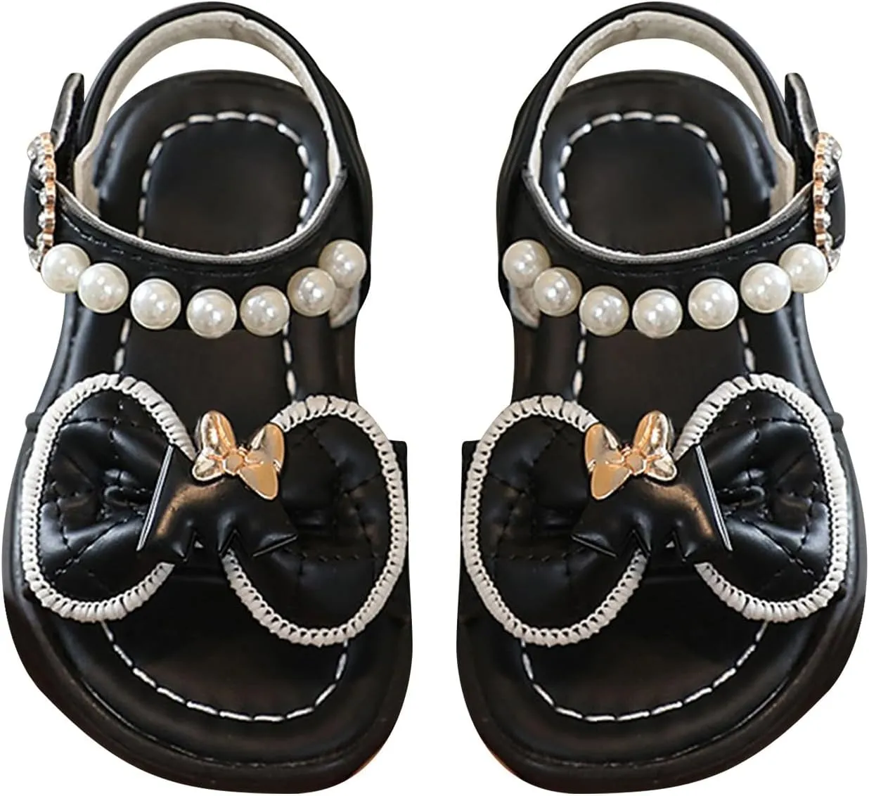 Girls Dress Shoes Girls Sandals Summer For Children Wearing Beach Shoes Pearl Soft Sole Anti Slip Rubber Sole