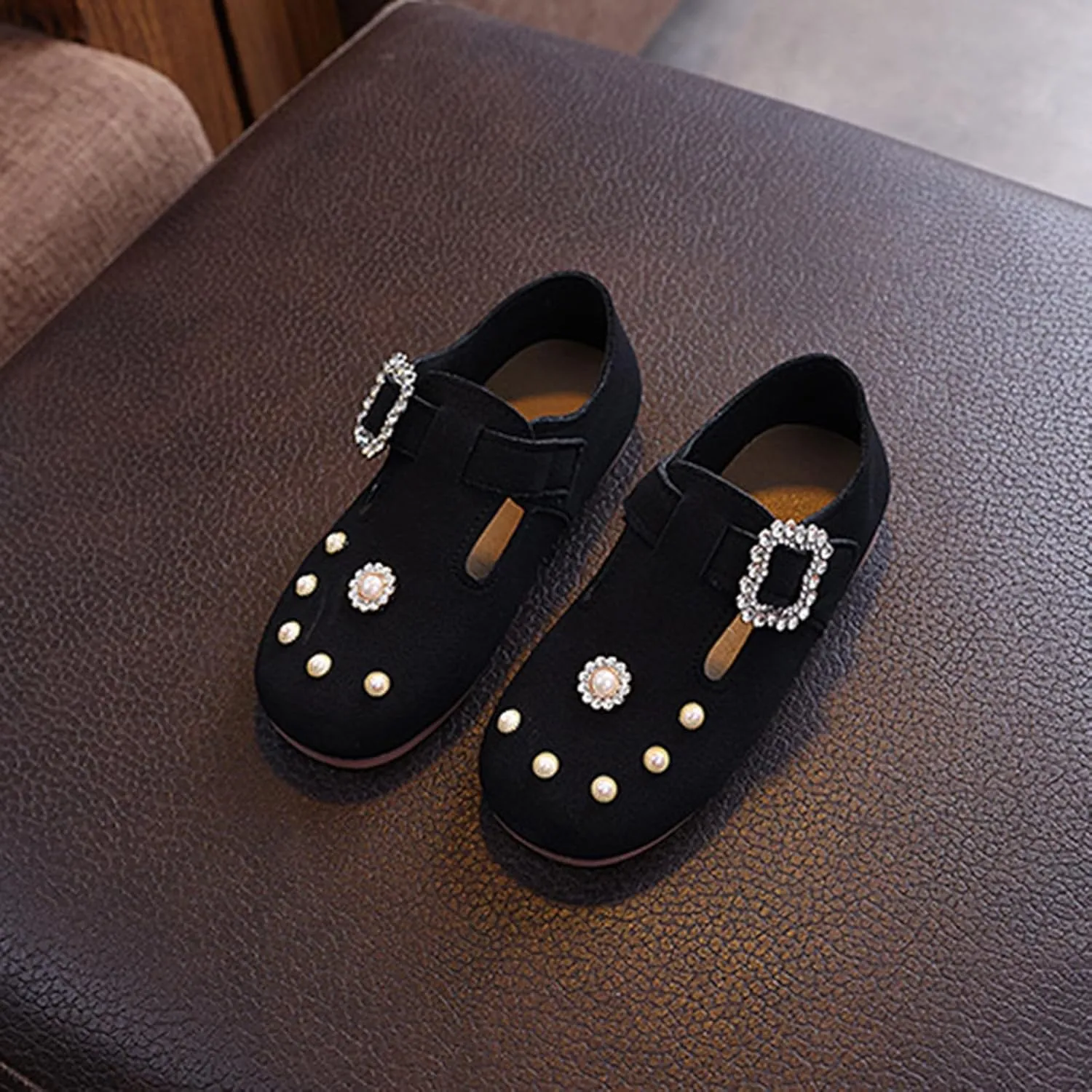 Girls Dress Shoes Glitter Pumps Sequins Bowknot Soft Sole Dance Shoes Vintage Summer Sandals for Wedding Party Kids
