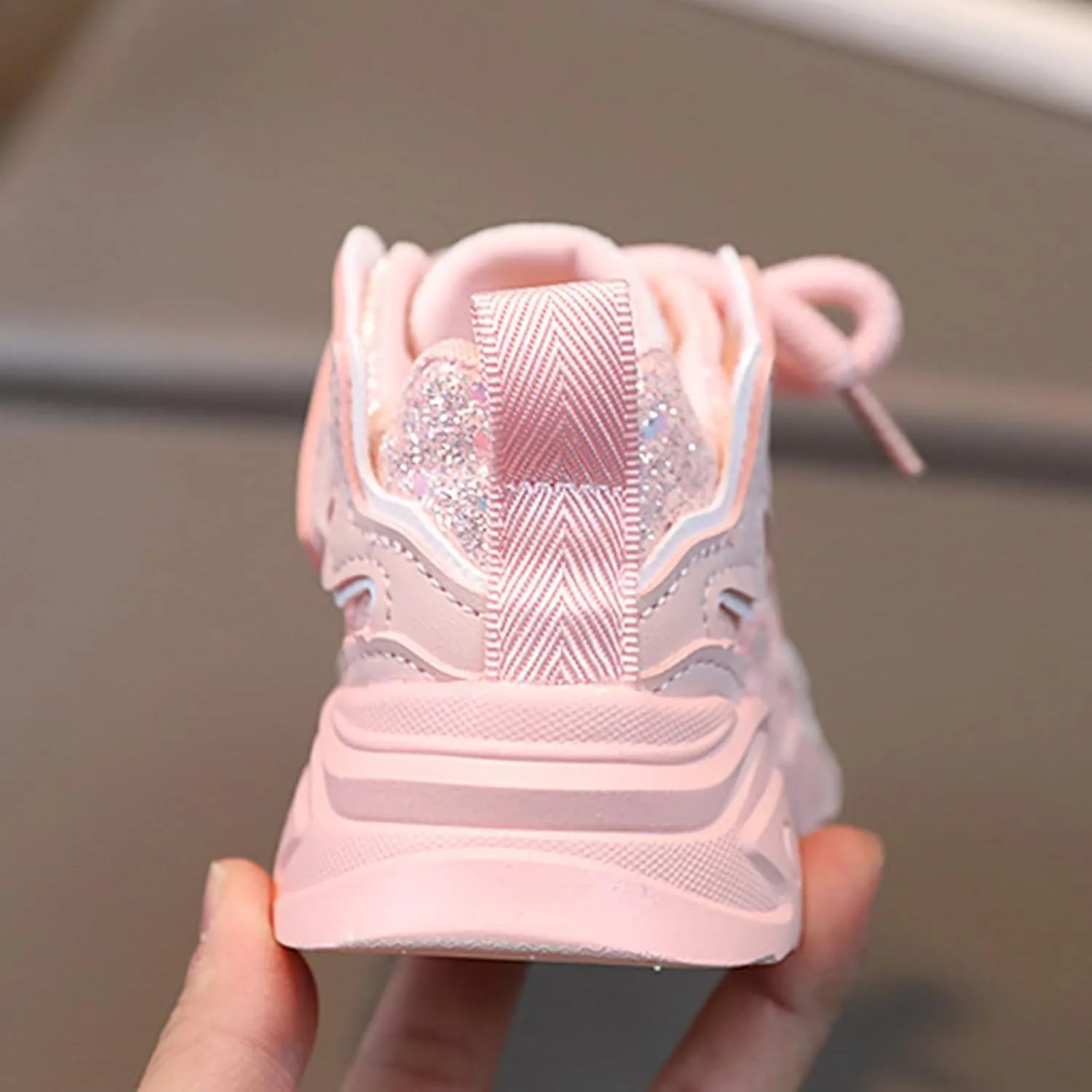 Girls Pink Sneakers Baby Kids Tennis Walking Shoes Toddler Fashion Platform Lightweight Lace Up Casual Walking Shoes