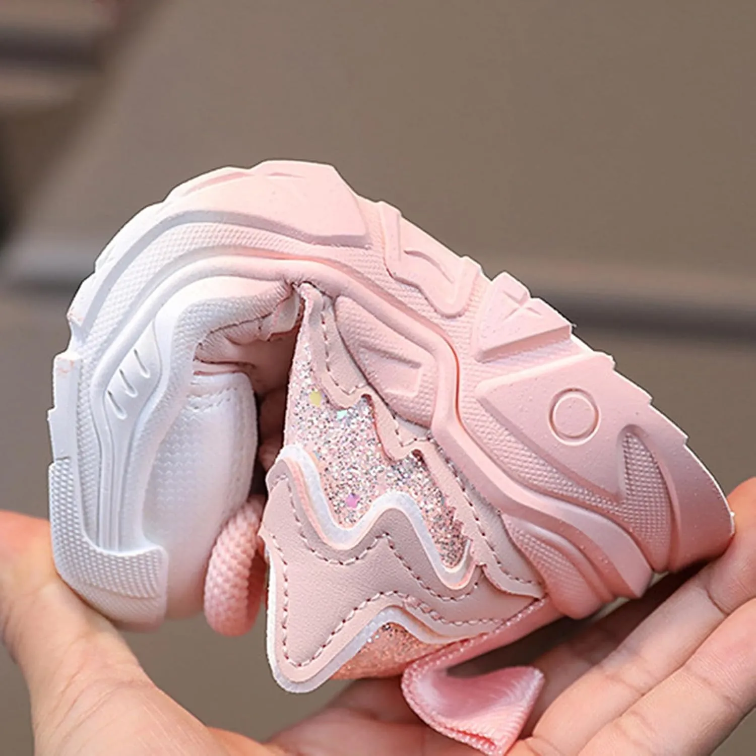 Girls Pink Sneakers Baby Kids Tennis Walking Shoes Toddler Fashion Platform Lightweight Lace Up Casual Walking Shoes