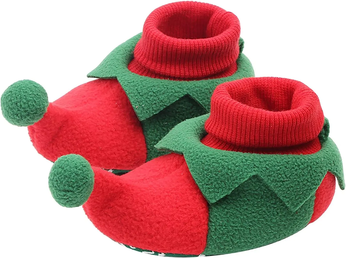 GREUS Baby Girl Boy Walking Shoes, Christmas Baby Shoes Infant Christmas Outfit Santa Newborn Slippers Socks Kids Winter House Shoes Cute Baby Booties Plush Toddler Soft Sole Shoes 6-12 Months Size 5