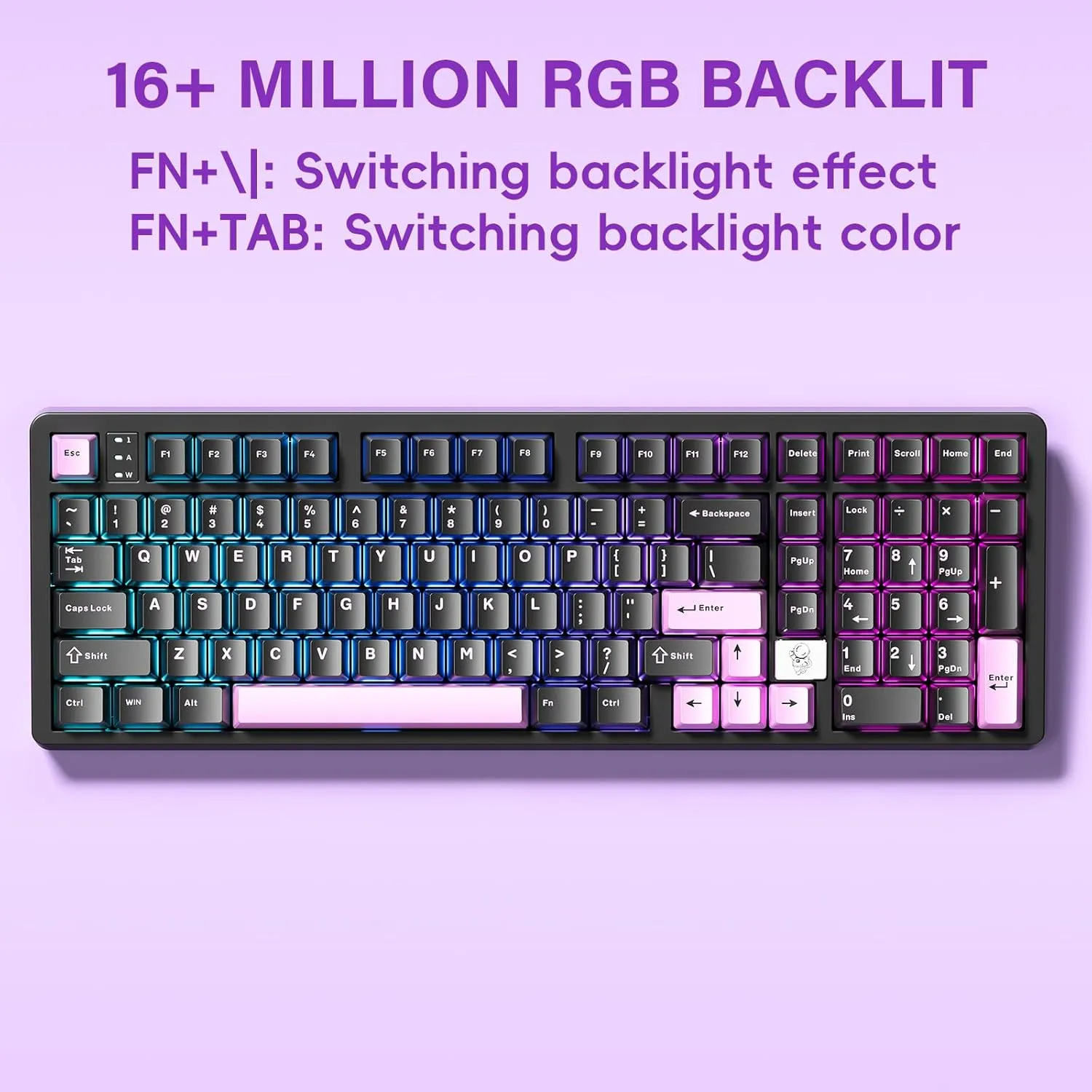 Hi98 Keyboard, Aluminum Mechanical Gaming Keyboard, Wired Creamy Keyboards with Number Pad Gasket Structure, Hot-Swap Custom Keybaord RGB Backlit for Win Mac PC Gamer - Blue, Star Vector Switch