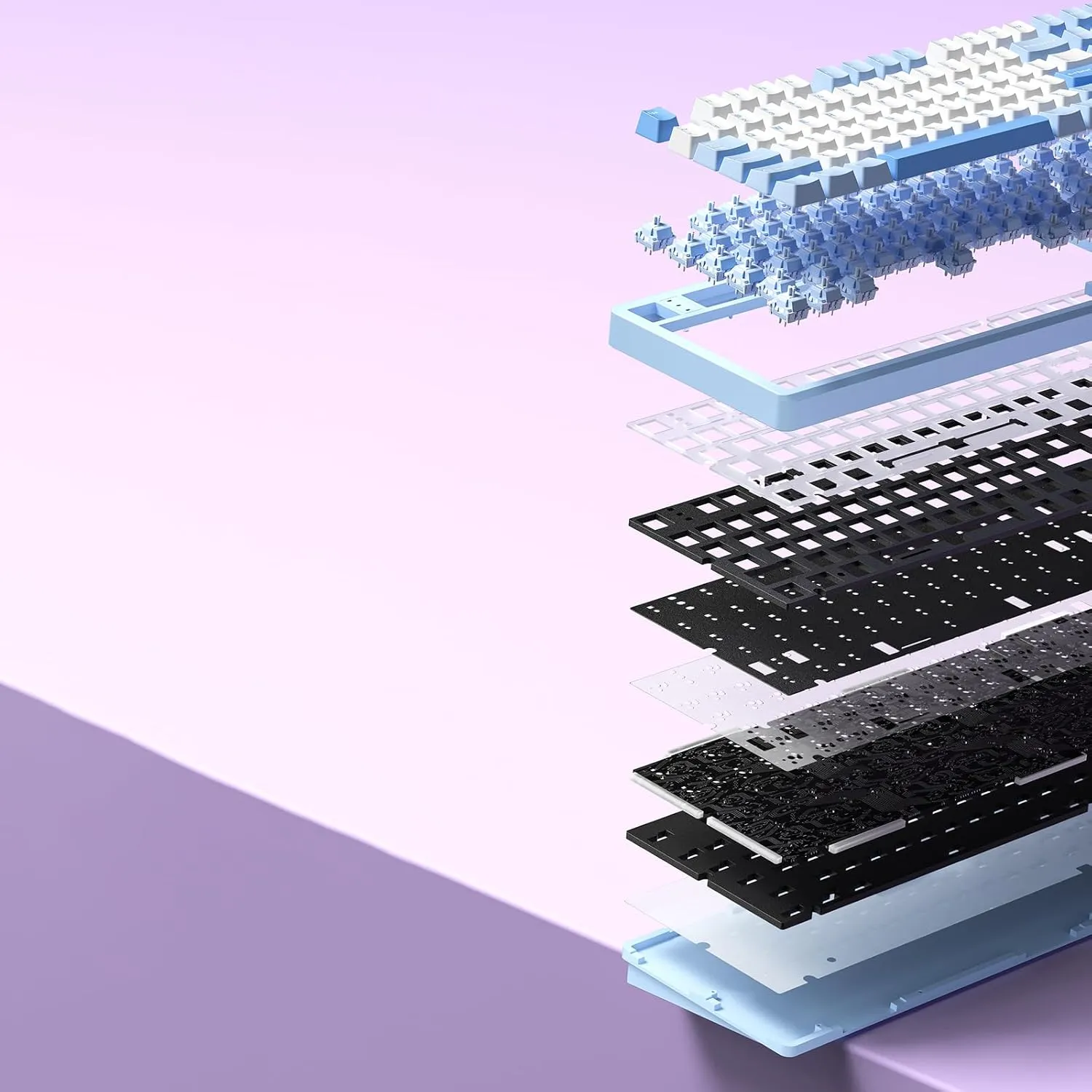 Hi98 Keyboard, Aluminum Mechanical Gaming Keyboard, Wired Creamy Keyboards with Number Pad Gasket Structure, Hot-Swap Custom Keybaord RGB Backlit for Win Mac PC Gamer - Blue, Star Vector Switch