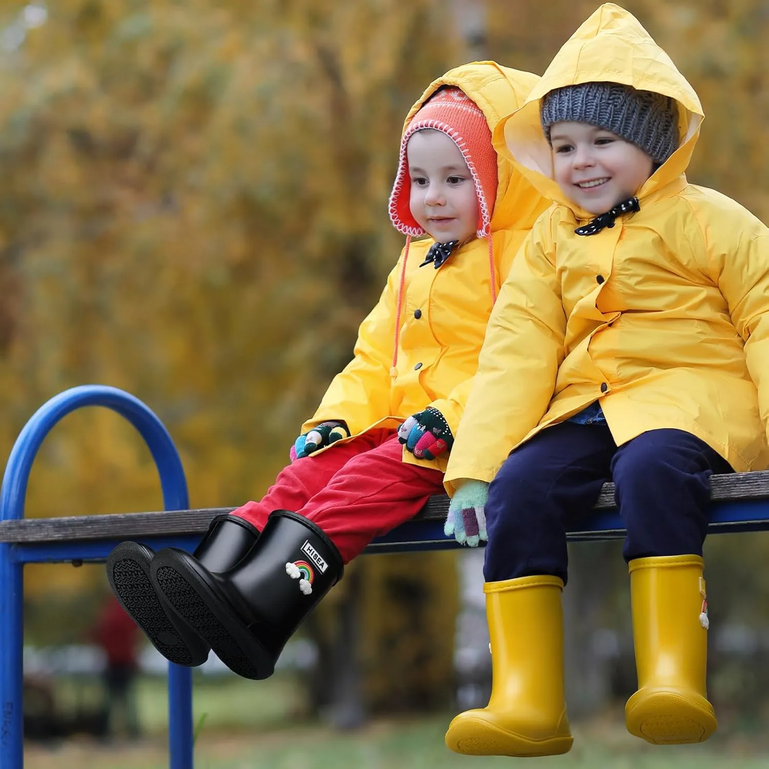 HISEA Toddler Rain Boots Waterproof, Baby Kids Short Rubber Rain Shoes Lightweight for Boys Girls