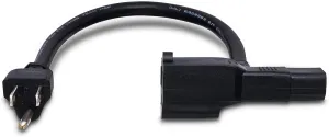 Hosa PWD-402 Piggyback IEC C13 to NEMA 5-15P Power Cord, 2 Feet