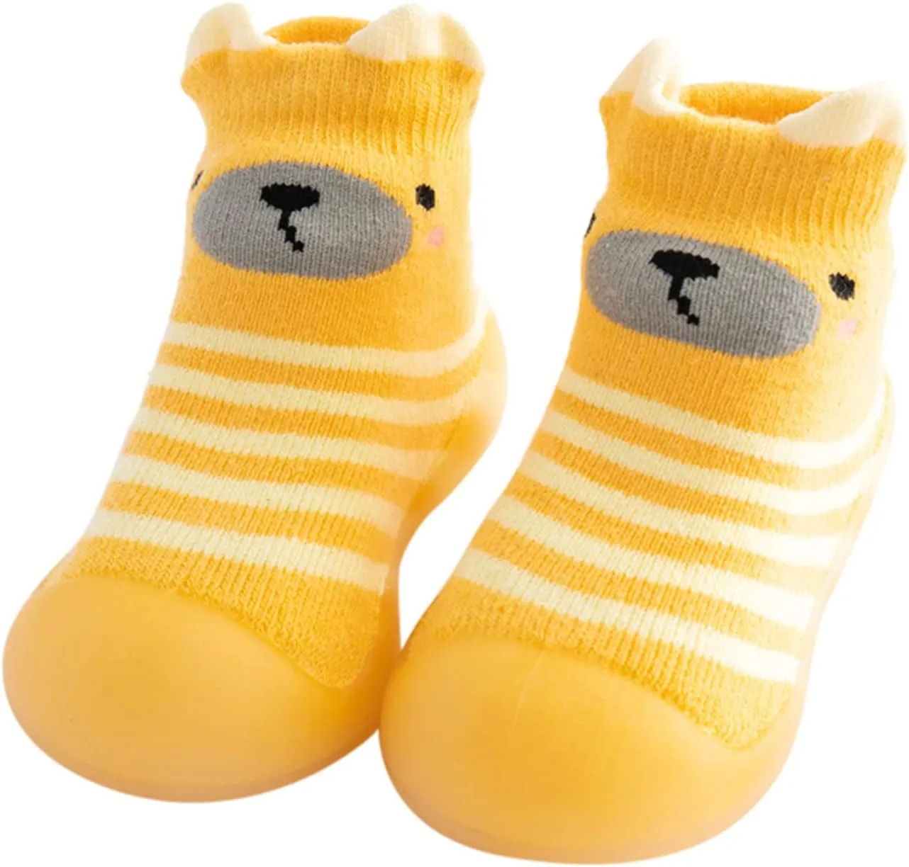 House Slippers Kids Toddler Baby Boys Girls Solid Warm Knit Soft Sole Rubber Shoes Slipper Stocking Soft Shoes