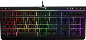 HyperX Alloy Core RGB LED Xbox PlayStation PC Gaming Keyboard Full Size Backlit Wired Tactile Anti-Ghosting Silent Quiet Keys English Layout Durable Frame for Gamer Computer Setup - Black (Renewed)