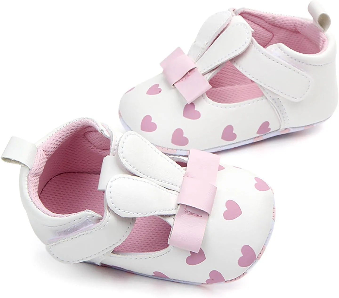 Infant 3D Rabbit Ears Girls Cute PU Love Print Flat Shoes Baby Shoes Non Slip Ankle Sneakers for Baby Girl Toddler Shoes