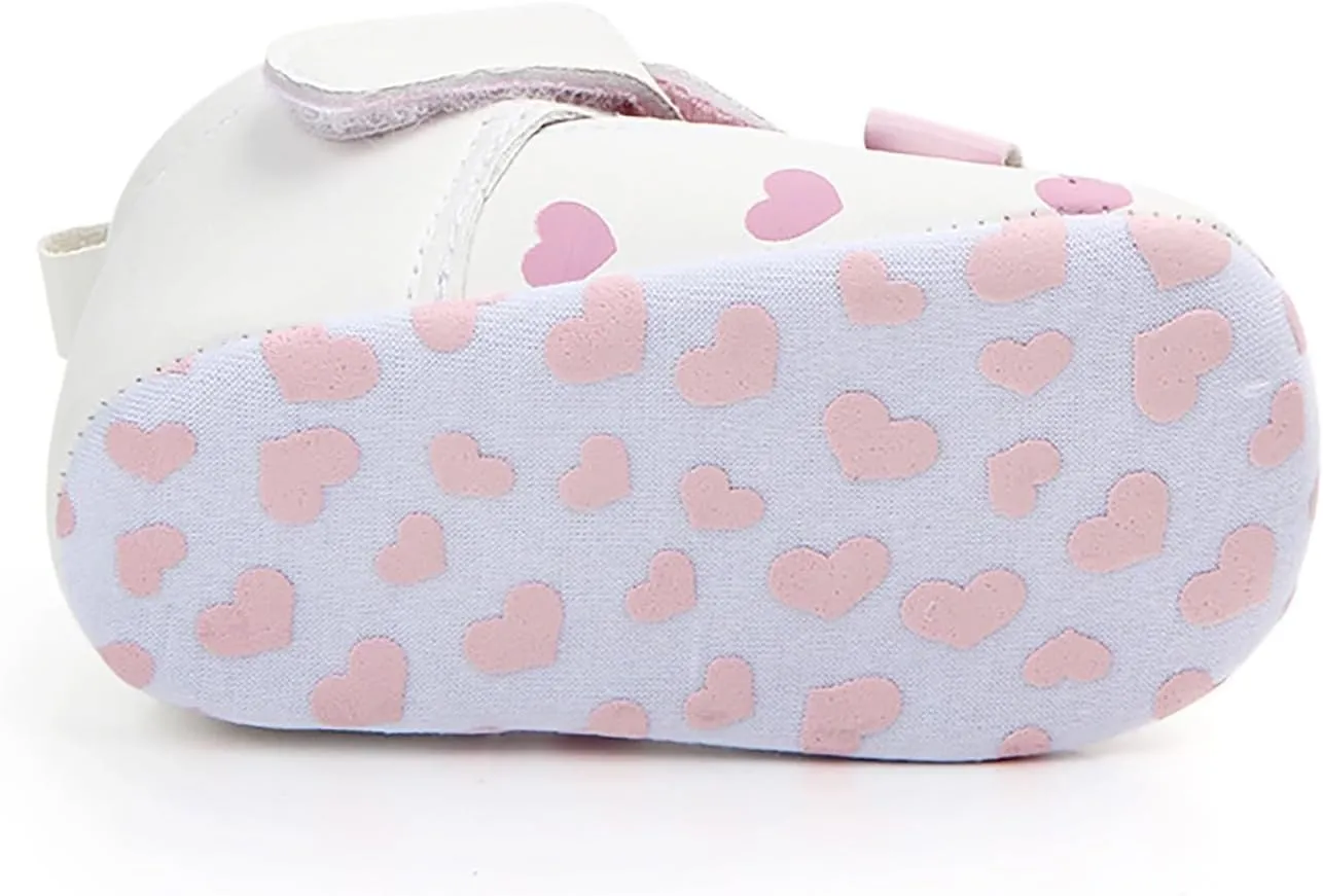 Infant 3D Rabbit Ears Girls Cute PU Love Print Flat Shoes Baby Shoes Non Slip Ankle Sneakers for Baby Girl Toddler Shoes