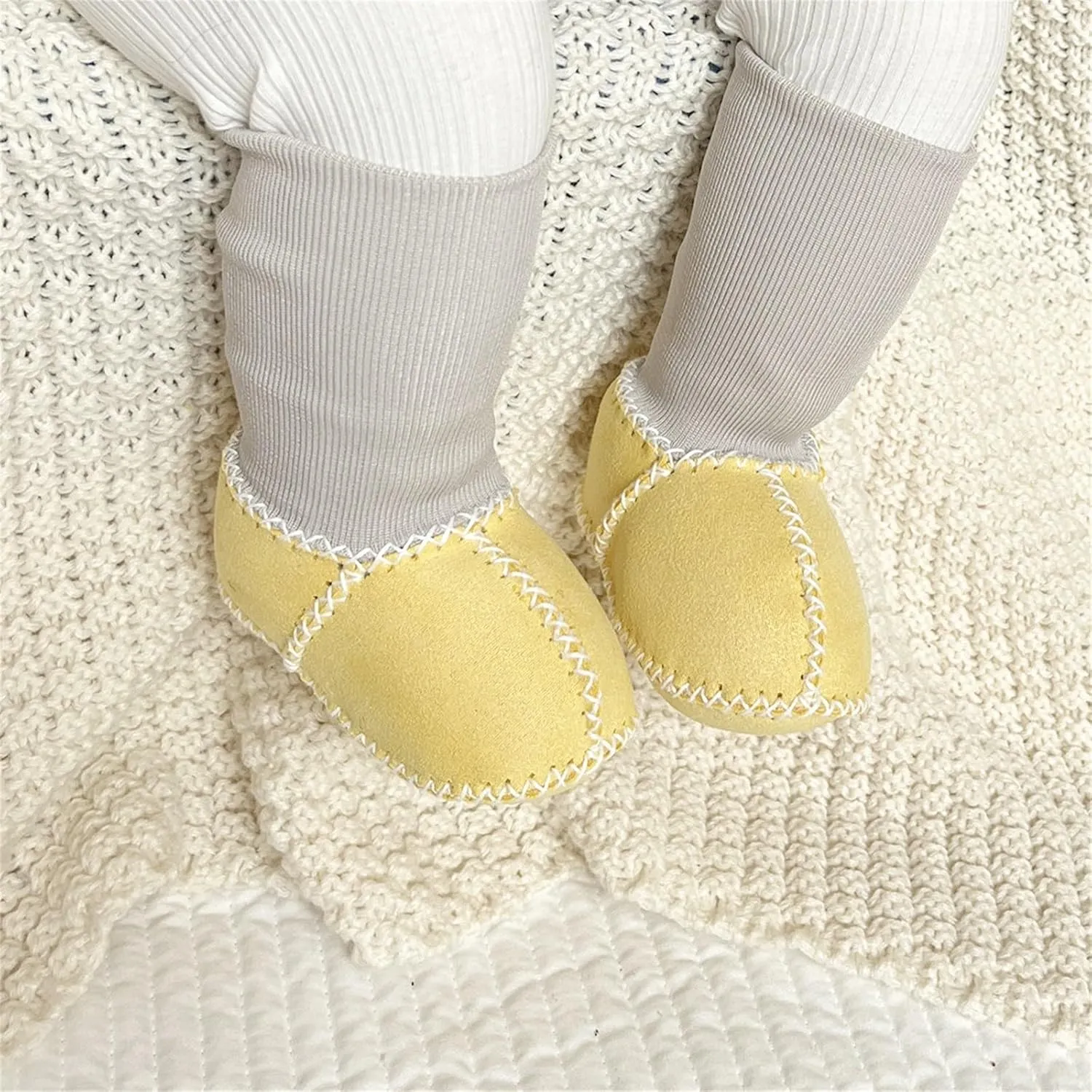Infant Baby Boy Girls Moccasins Non-Skid Indoor Slipper Shoes Socks Booties with Grips First Walkers Kids Shoes Girls