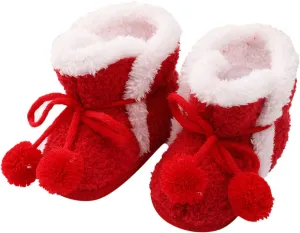 Infant Baby Boys Girls Booties Soft Non-Slip Sole Newborn Toddler First Walkers Crib Winter Warm Socks Snow Boots