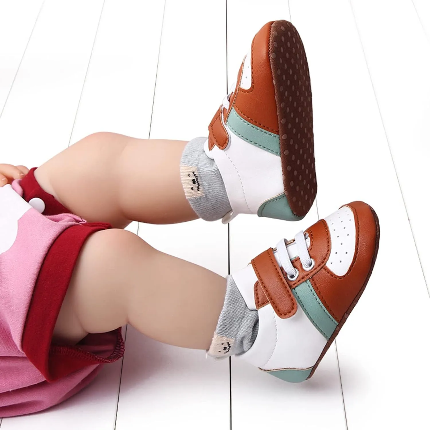 Infant Baby Color Matching Prewalker Sneakers Toddler Boys Girls Anti-Slip Soft Sole Lightweight First Step Shoes