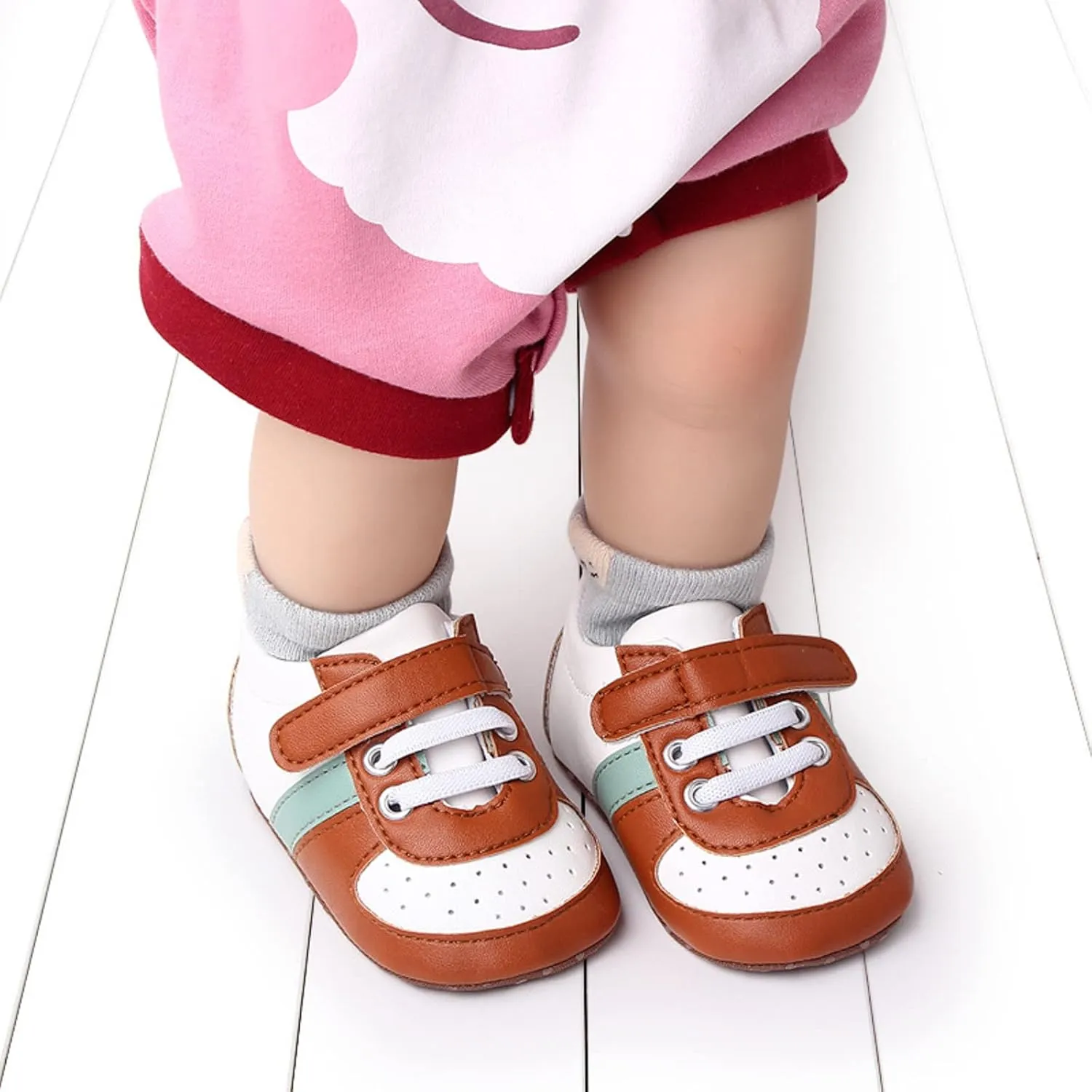 Infant Baby Color Matching Prewalker Sneakers Toddler Boys Girls Anti-Slip Soft Sole Lightweight First Step Shoes