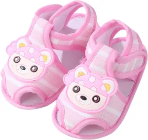 Infant Baby Girl Boy Cute Cartoon Bear Shoes Summer Casual Sandals Cotton Sole Newborn First Size 6 Sandals for Girls