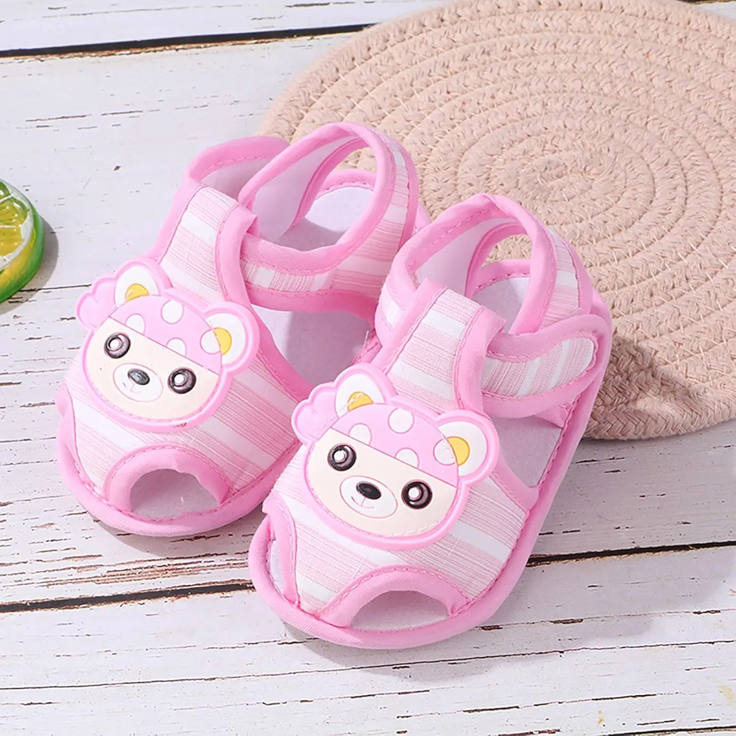 Infant Baby Girl Boy Cute Cartoon Bear Shoes Summer Casual Sandals Cotton Sole Newborn First Size 6 Sandals for Girls