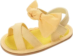 Infant Baby Girls Sandals Summer Bowknot Wedding Dress Flats Soft Sole Princess Shoes Cute Toddler First Walkers Dress Shoes