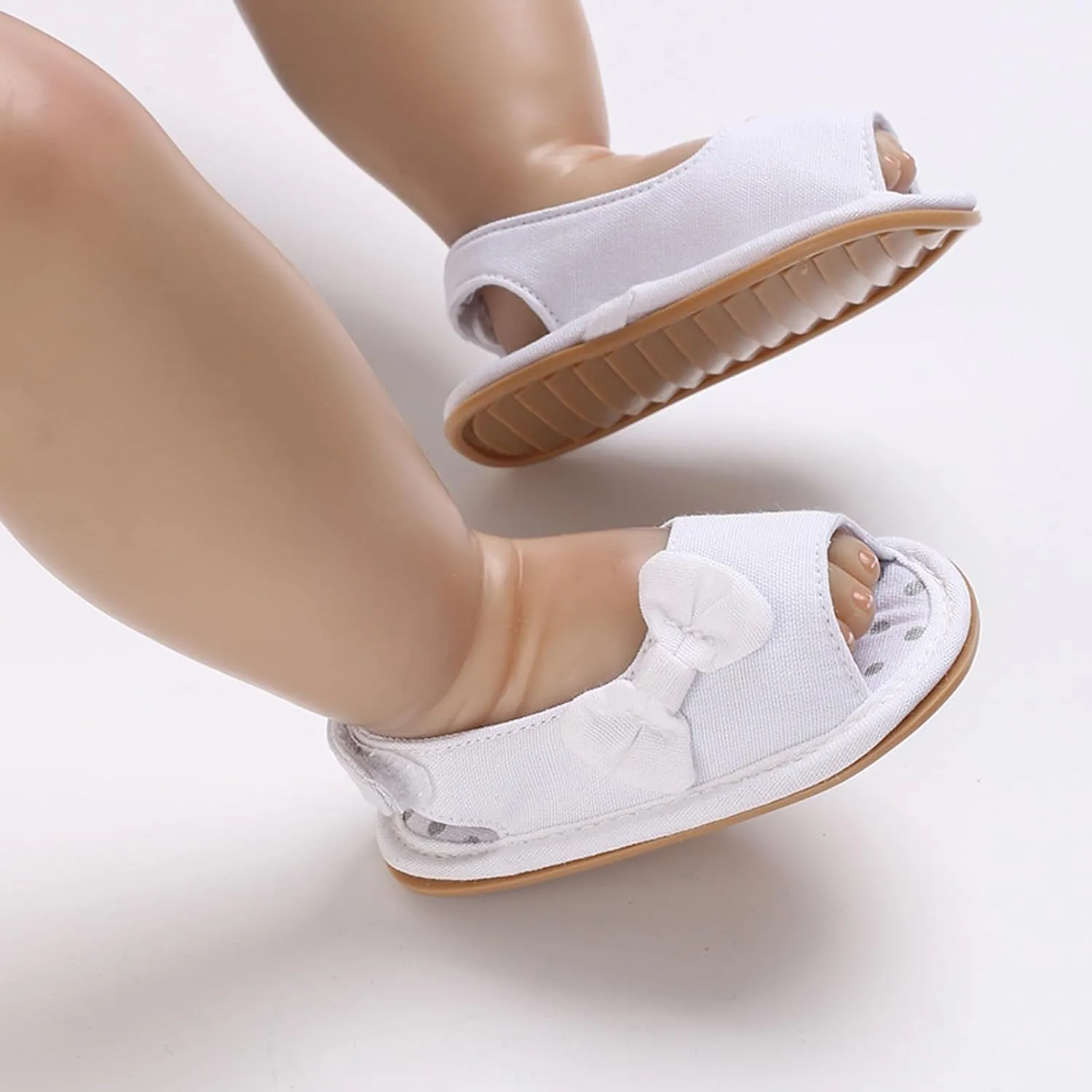 Infant Baby Girls Sandals With Flower Bowknot Soft Sole Shoes Newborn Toddler First Walkers Crib Dress Shoes