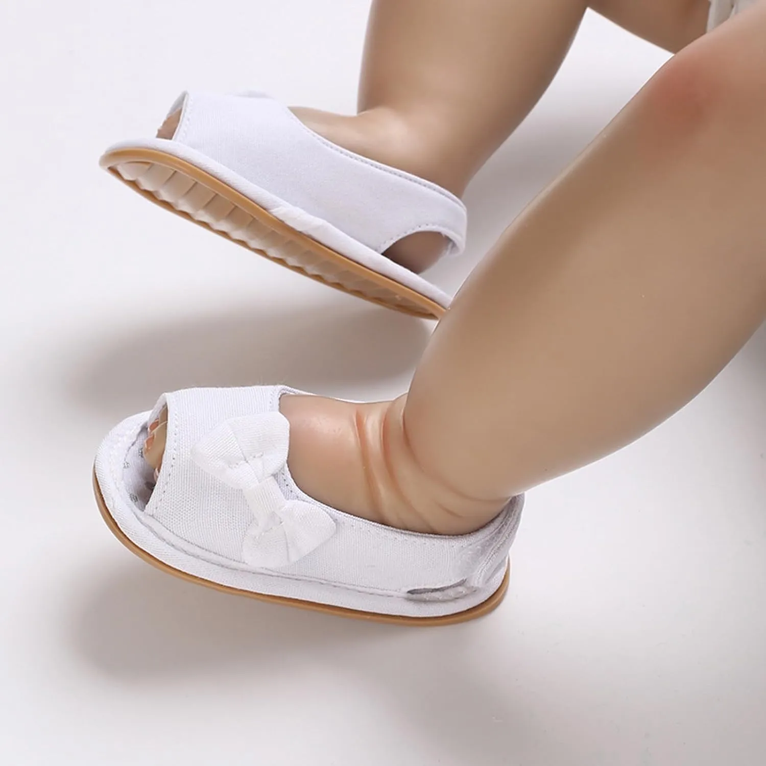 Infant Baby Girls Sandals With Flower Bowknot Soft Sole Shoes Newborn Toddler First Walkers Crib Dress Shoes