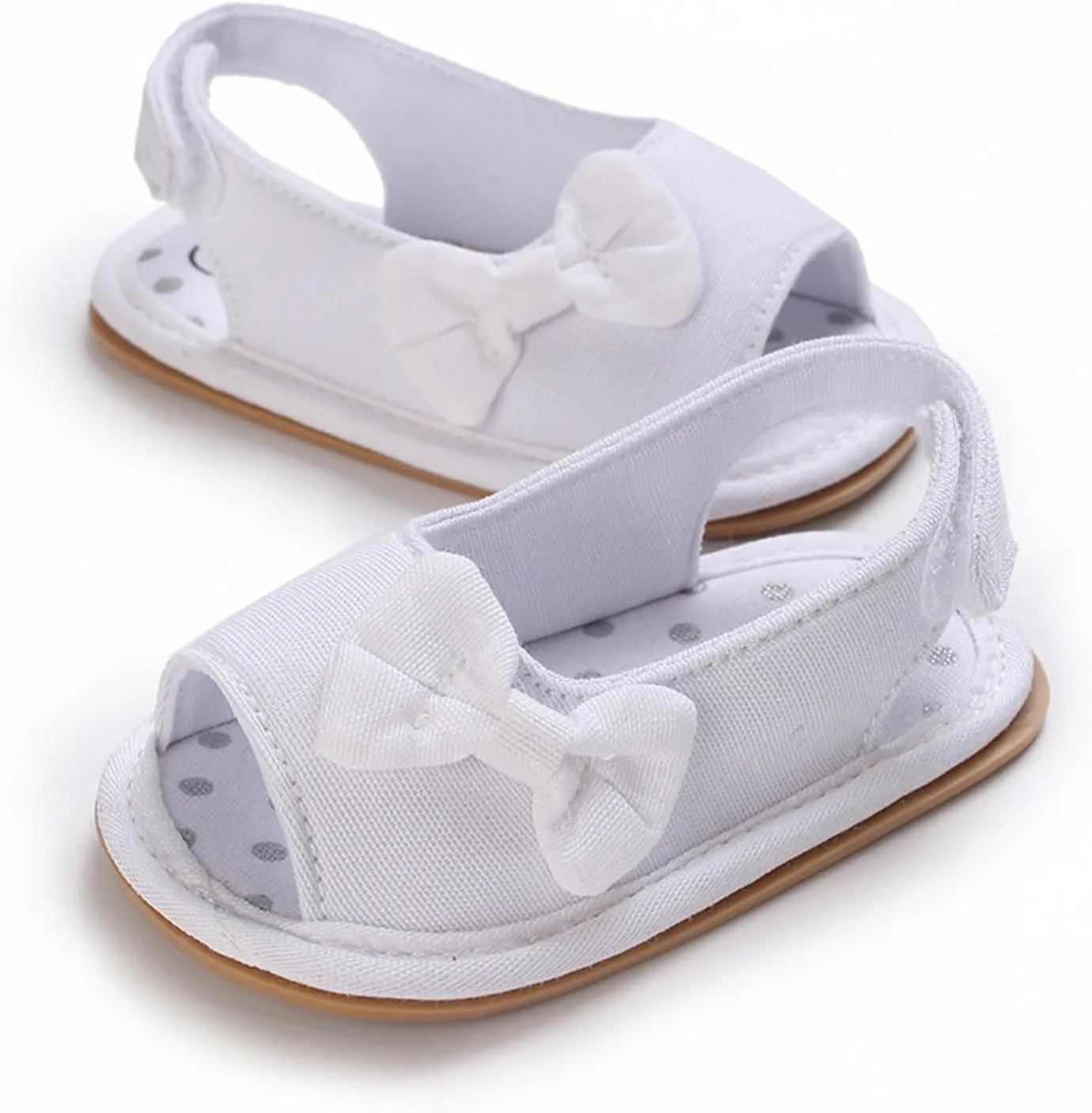 Infant Baby Girls Sandals With Flower Bowknot Soft Sole Shoes Newborn Toddler First Walkers Crib Dress Shoes