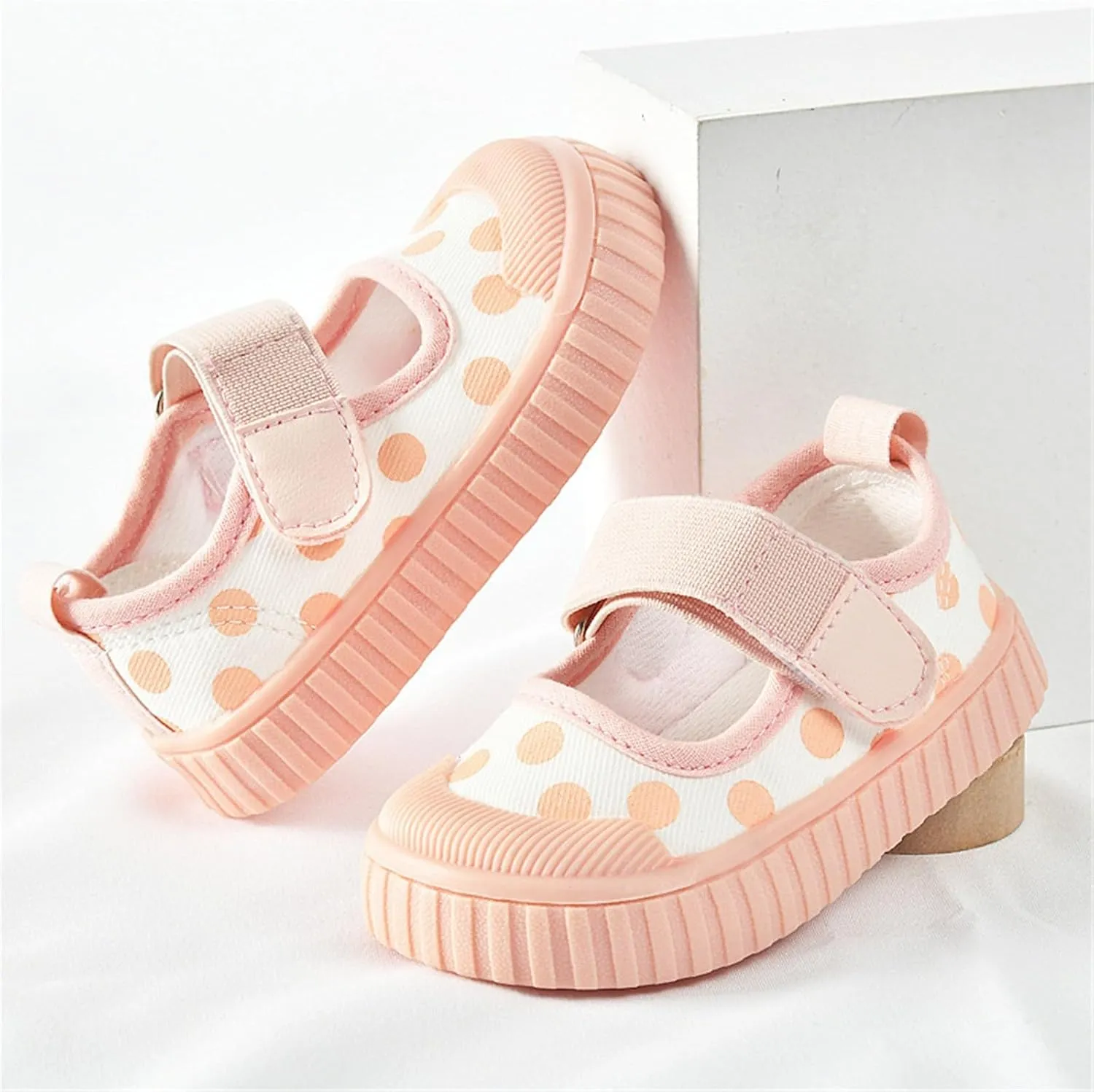 Infant Boys and Girls Sneakers Polka Dot Print Mesh Breathable Non Slip Design Outdoor Casual Shoes Shoes for Toddlers