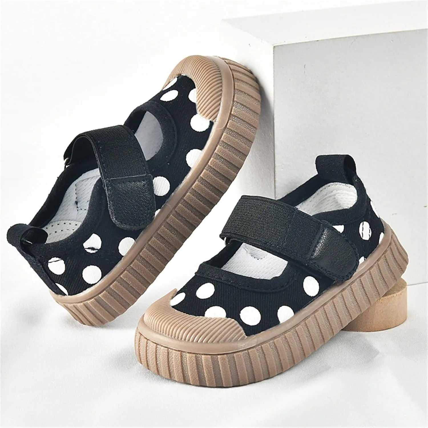 Infant Boys and Girls Sneakers Polka Dot Print Mesh Breathable Non Slip Design Outdoor Casual Shoes Shoes for Toddlers