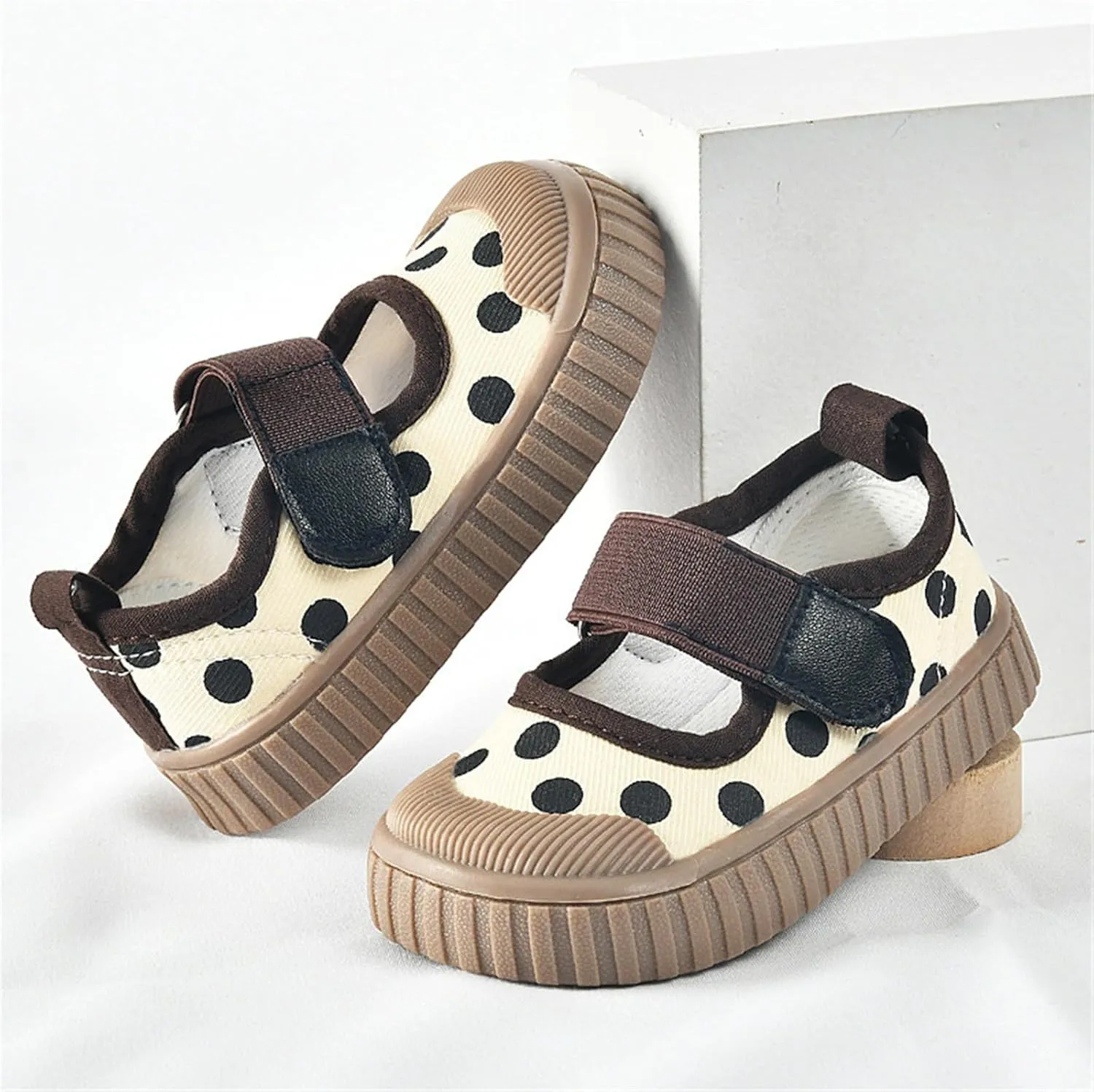 Infant Boys and Girls Sneakers Polka Dot Print Mesh Breathable Non Slip Design Outdoor Casual Shoes Shoes for Toddlers