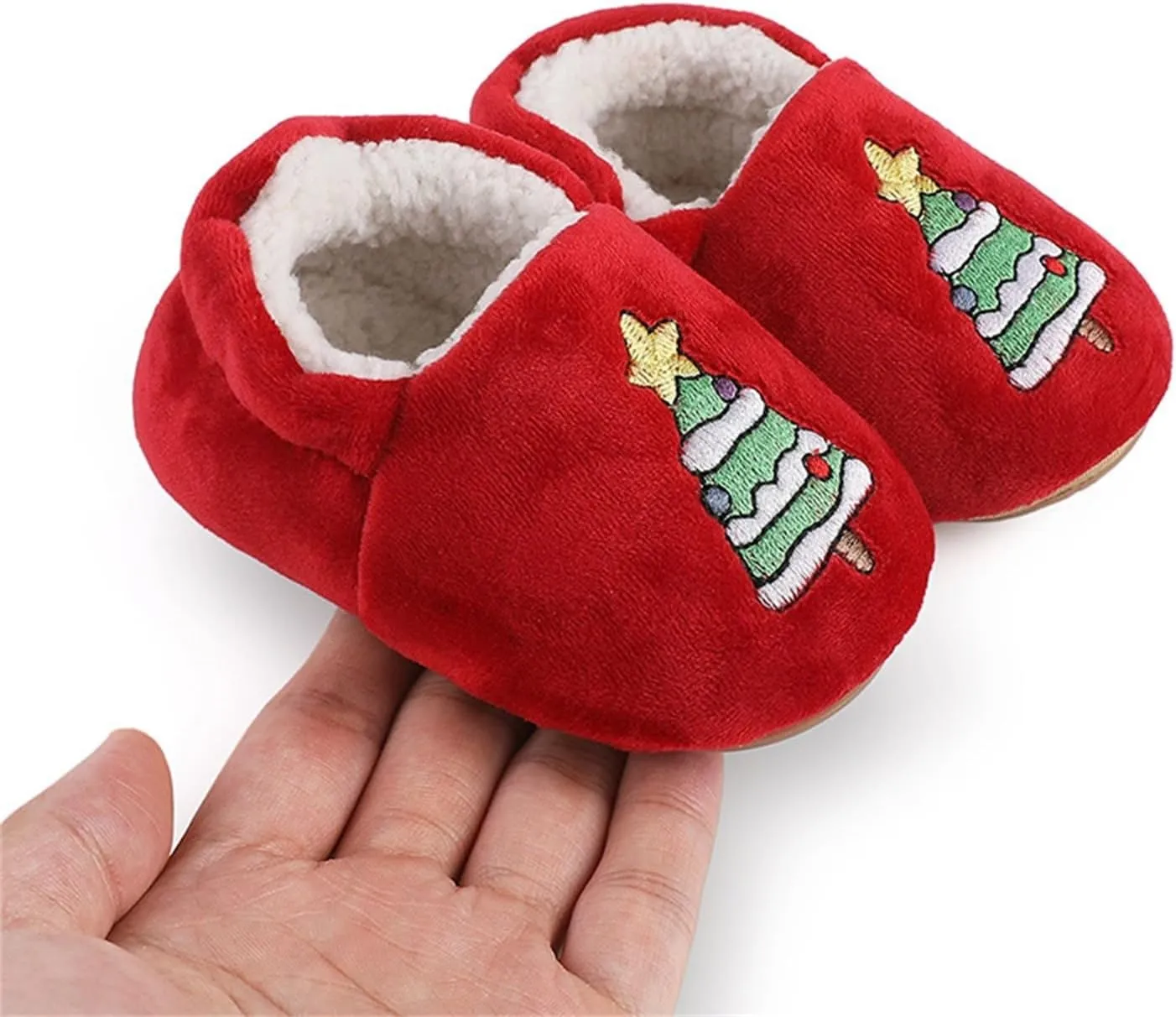 Infant Christmas Booties Soft Baby Santa Winter Warm Slippers Snow Boots Shoes Christmas Tree Prints House Slipper