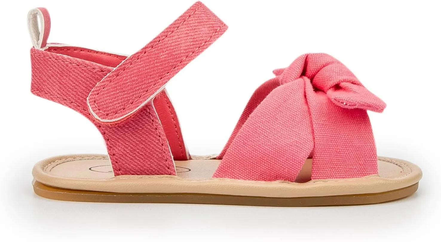 Infant Girls Open Toe Bowknot Shoes First Walkers Shoes Summer Toddler Flat Sandals Soft Sole Baby Shoes (Hot Pink, 12 Infant)