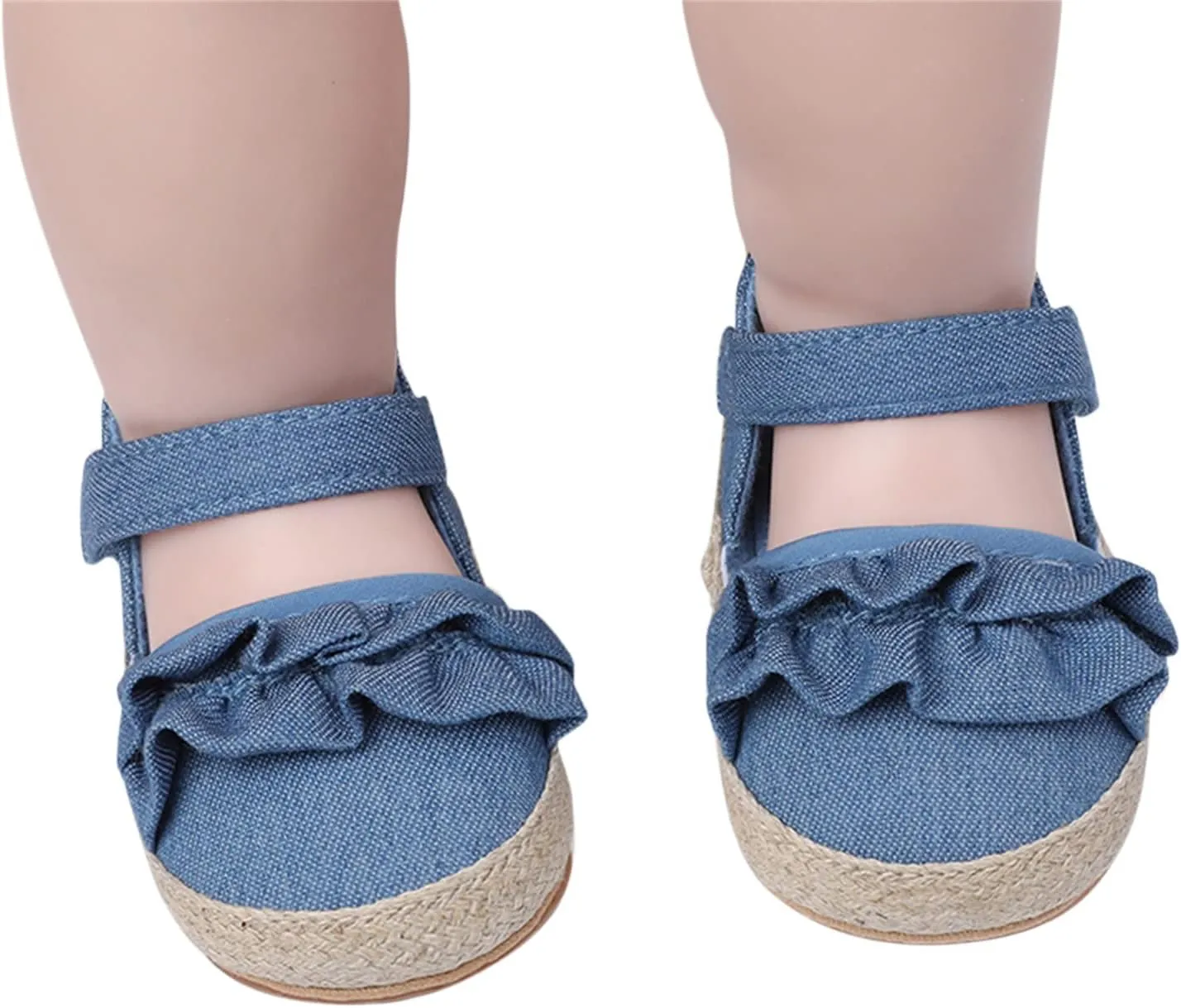 Infant Girls Ruffles Shoes First Walkers Shoes Summer Toddler Flat Sandals 6 Toddler Sandals (Blue, 6-12 Months)