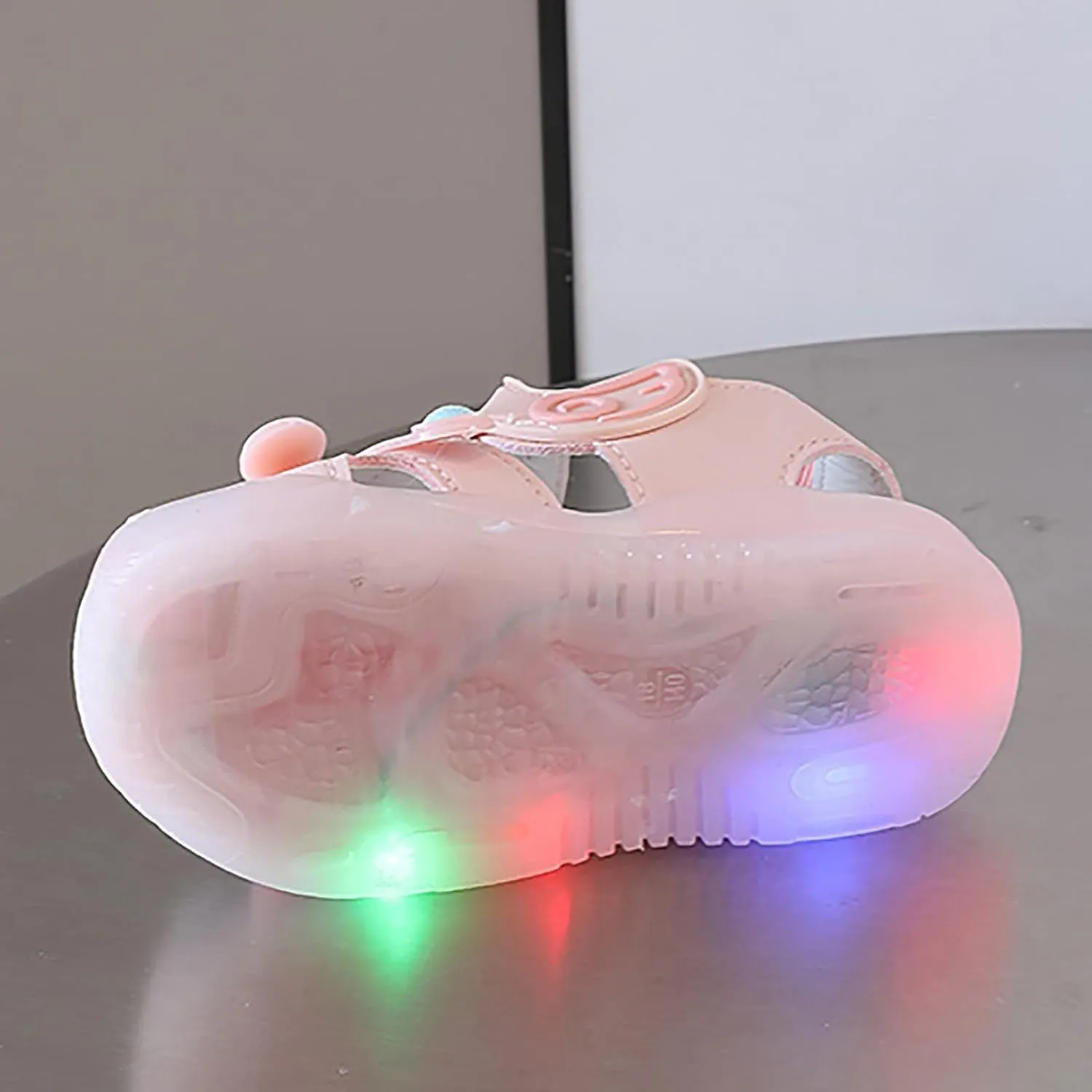 Infant Kids Light Up Cute LED Close Toe Sandals Toddler Baby Duck Summer Casual Shoes Soft Sole Non Slip Glitter Flats
