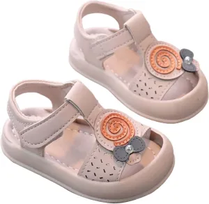 Infant Newborn Baby Girl Closed-Toe Sandals Breathable Comfortable Cute Lollipop Beach Soft Sole Water Shoes