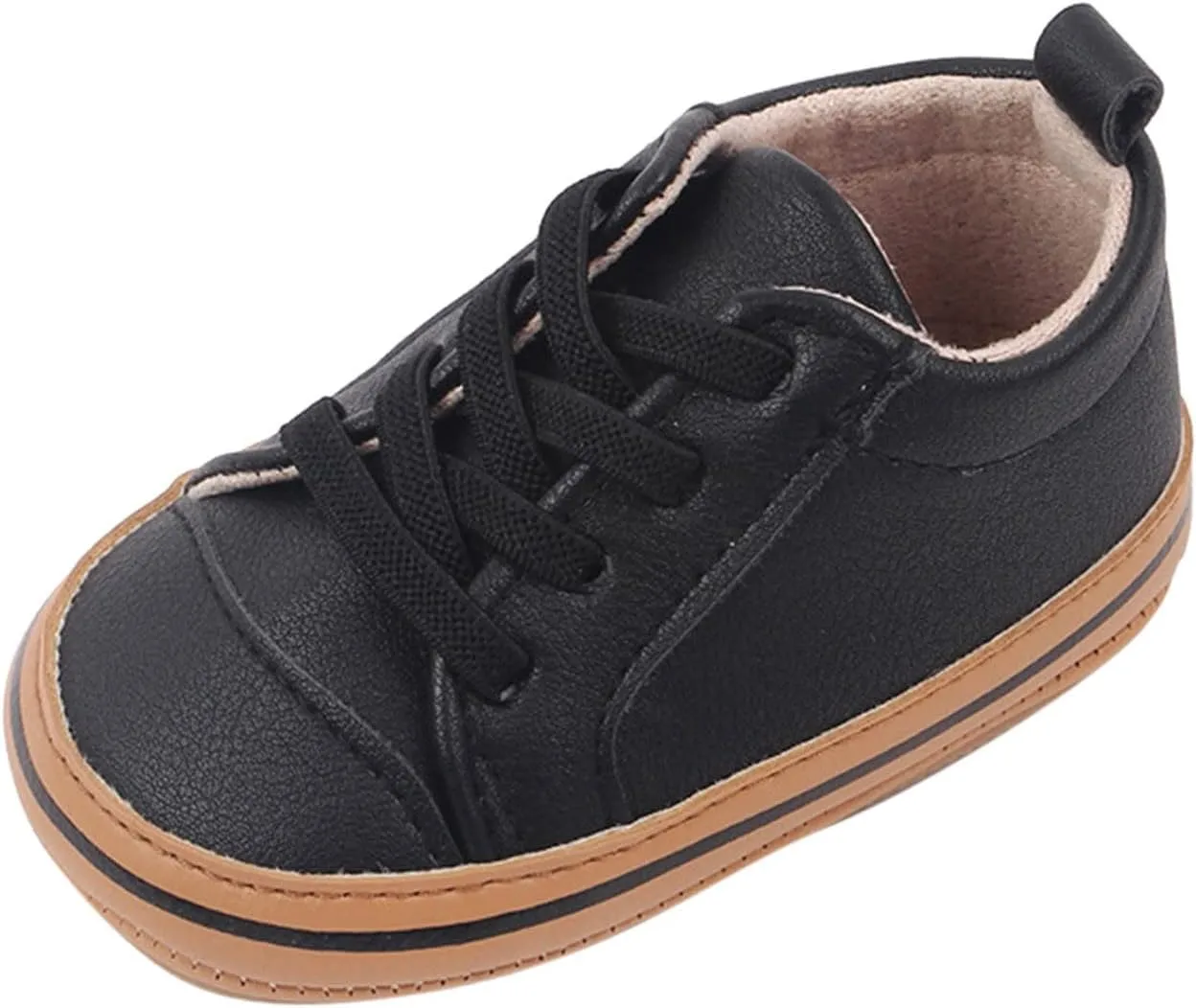 Infant PU Leather Slip On Walking Shoes Baby Boys Girls Soft Rubber Sole Sneakers Toddler Anti-Slip Platform Shoes