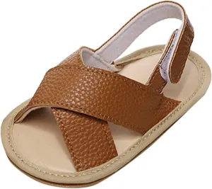 Infant Toddler Baby Girls Boys Shoes Sandals First Walkers Prewalkers Soft Sole Flat Shoes Fashion (Brown, 5 Toddler)