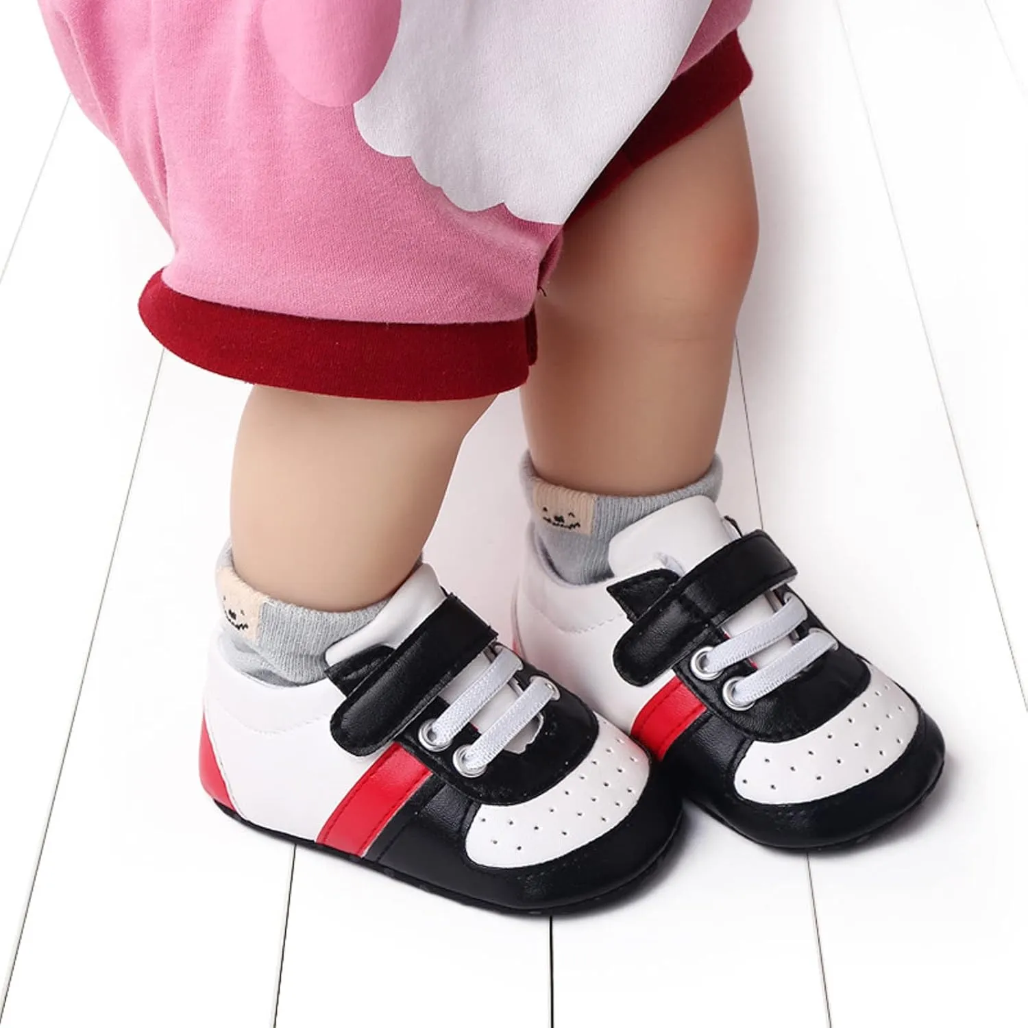 Infant Toddler Color Matching Prewalker Sneakers Baby Boys Girls Anti-Slip Soft Sole Lightweight First Step Shoes