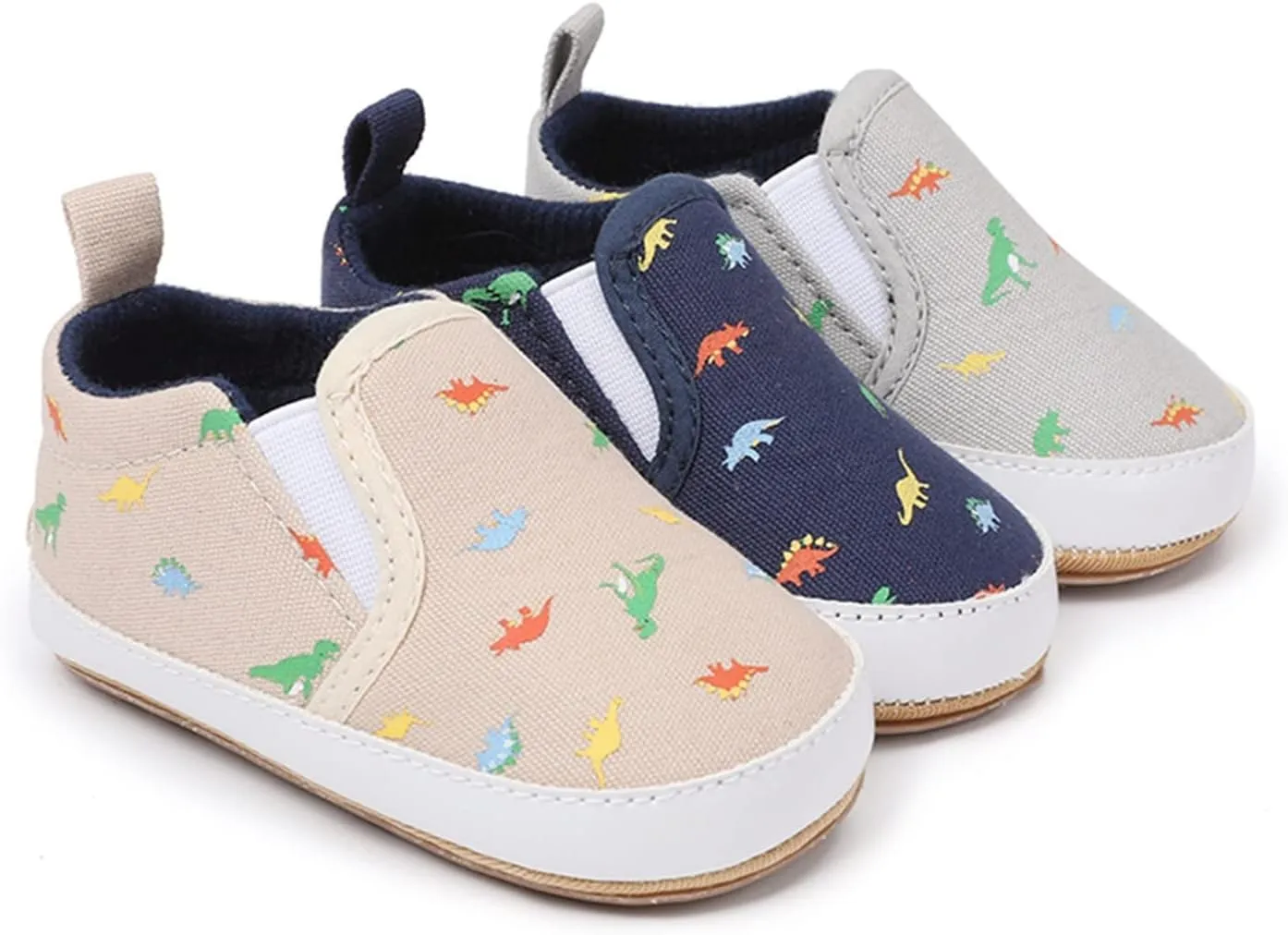 Infant Toddler Dinosaur Print Shoes Summer Outdoor Soft Flat Sole Slip On Non-Slip Canvas Shoes