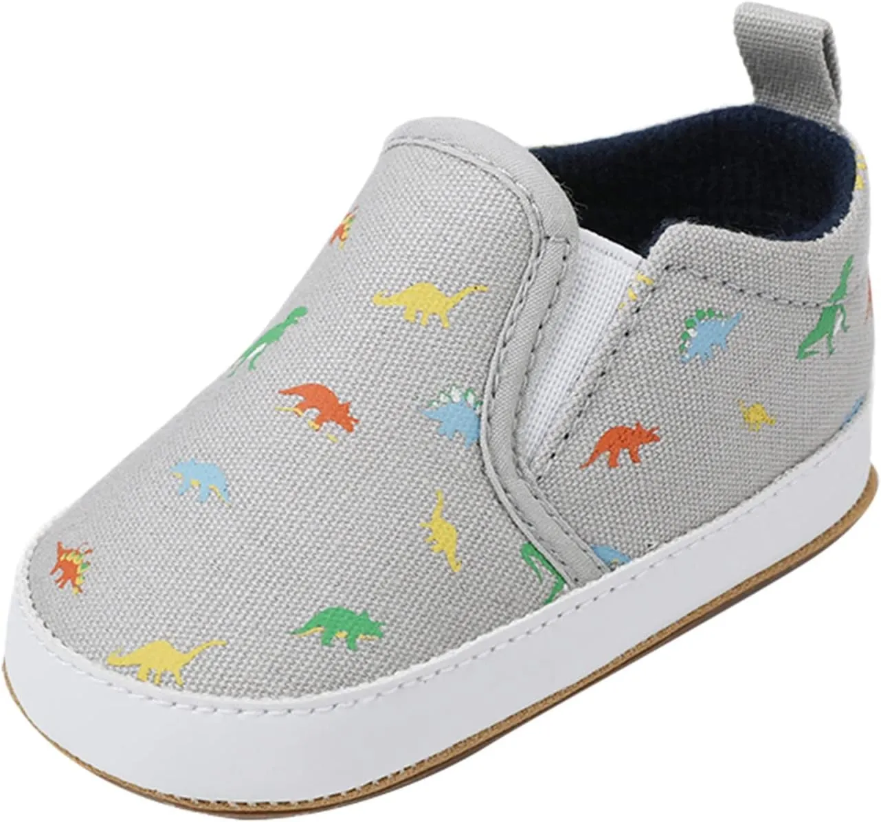 Infant Toddler Dinosaur Print Shoes Summer Outdoor Soft Flat Sole Slip On Non-Slip Canvas Shoes