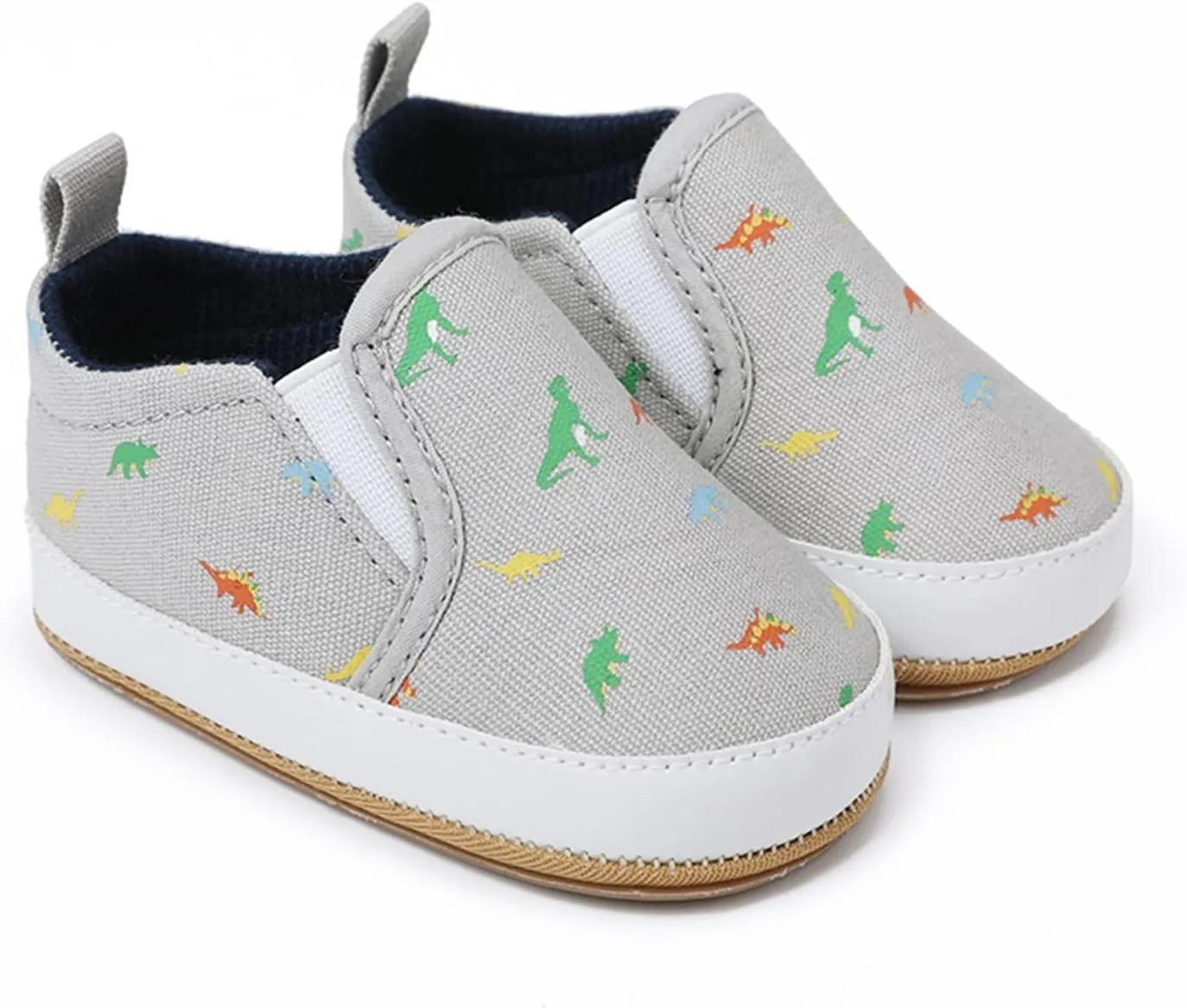 Infant Toddler Dinosaur Print Shoes Summer Outdoor Soft Flat Sole Slip On Non-Slip Canvas Shoes